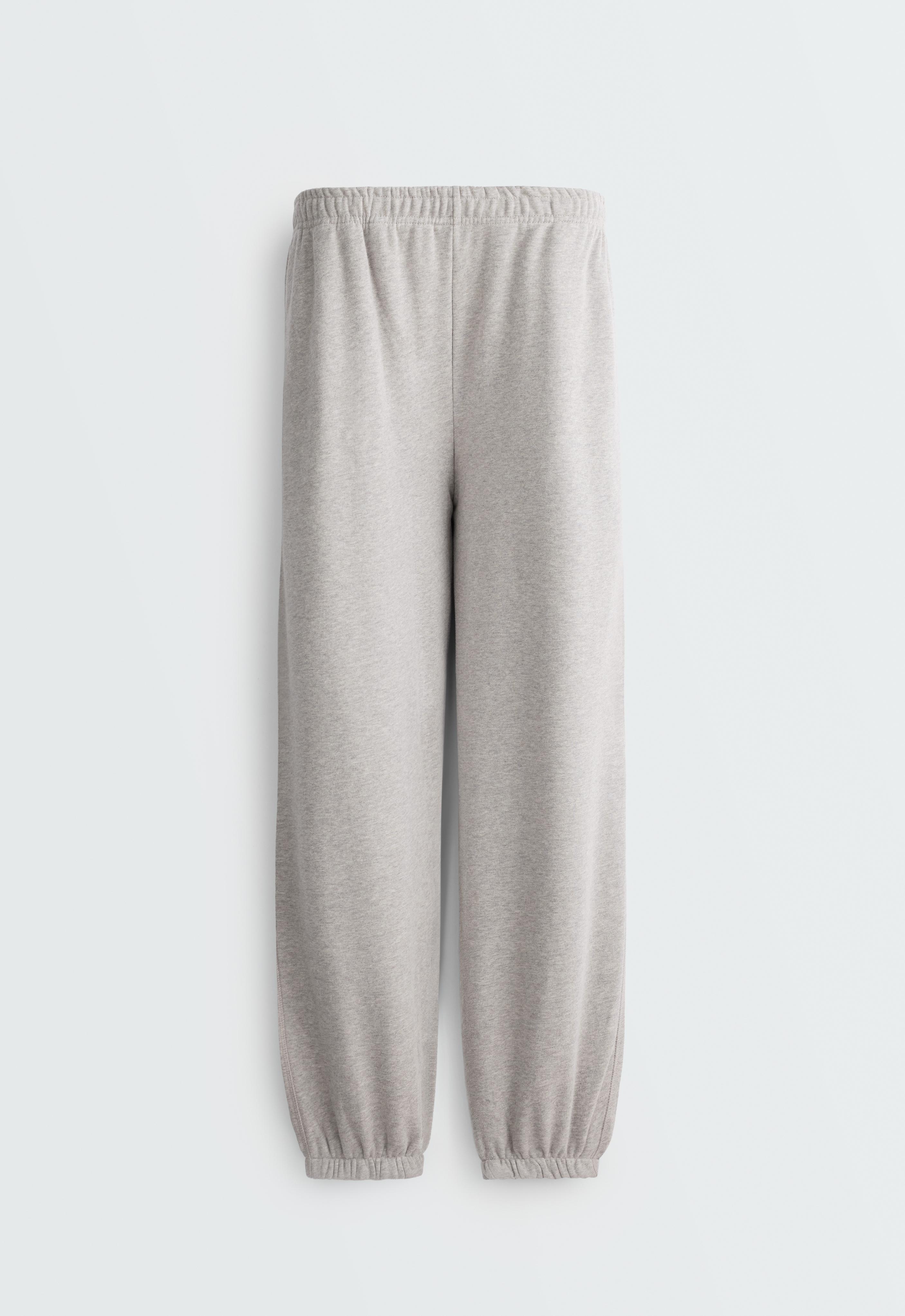 Marl fleece joggers — MID-GREY MELANGE