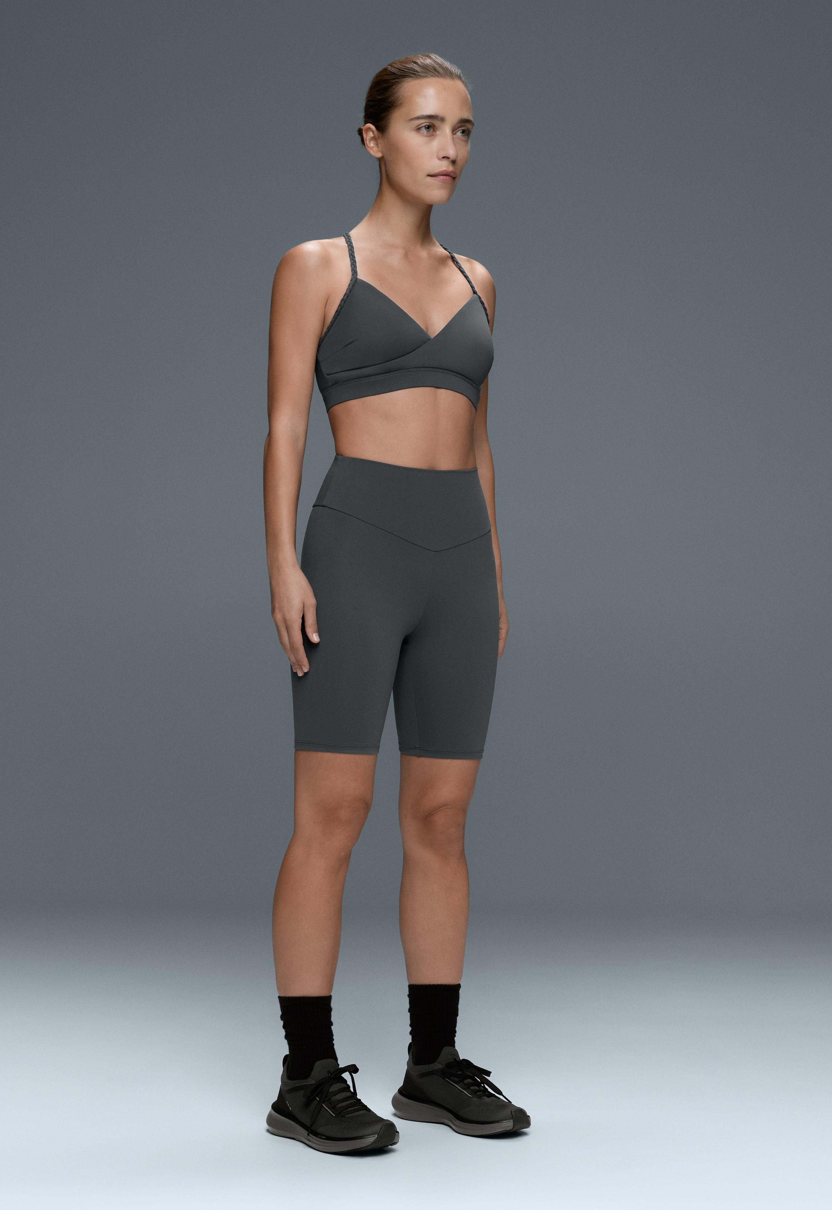 Comfortlux high-rise 20cm biker leggings — STEEL GREY