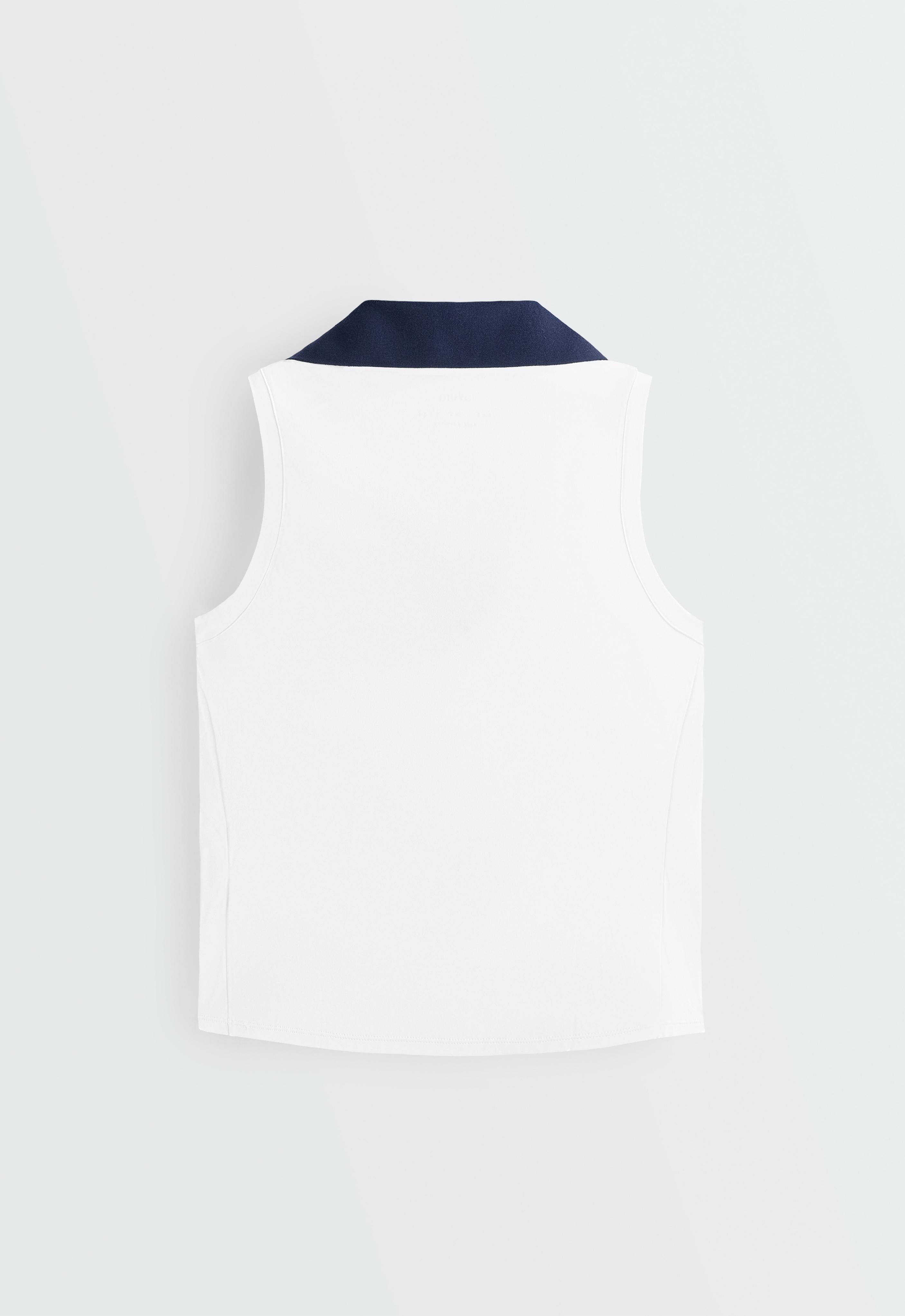 Contrast sleeveless Comfortlux polo shirt — WHITE 