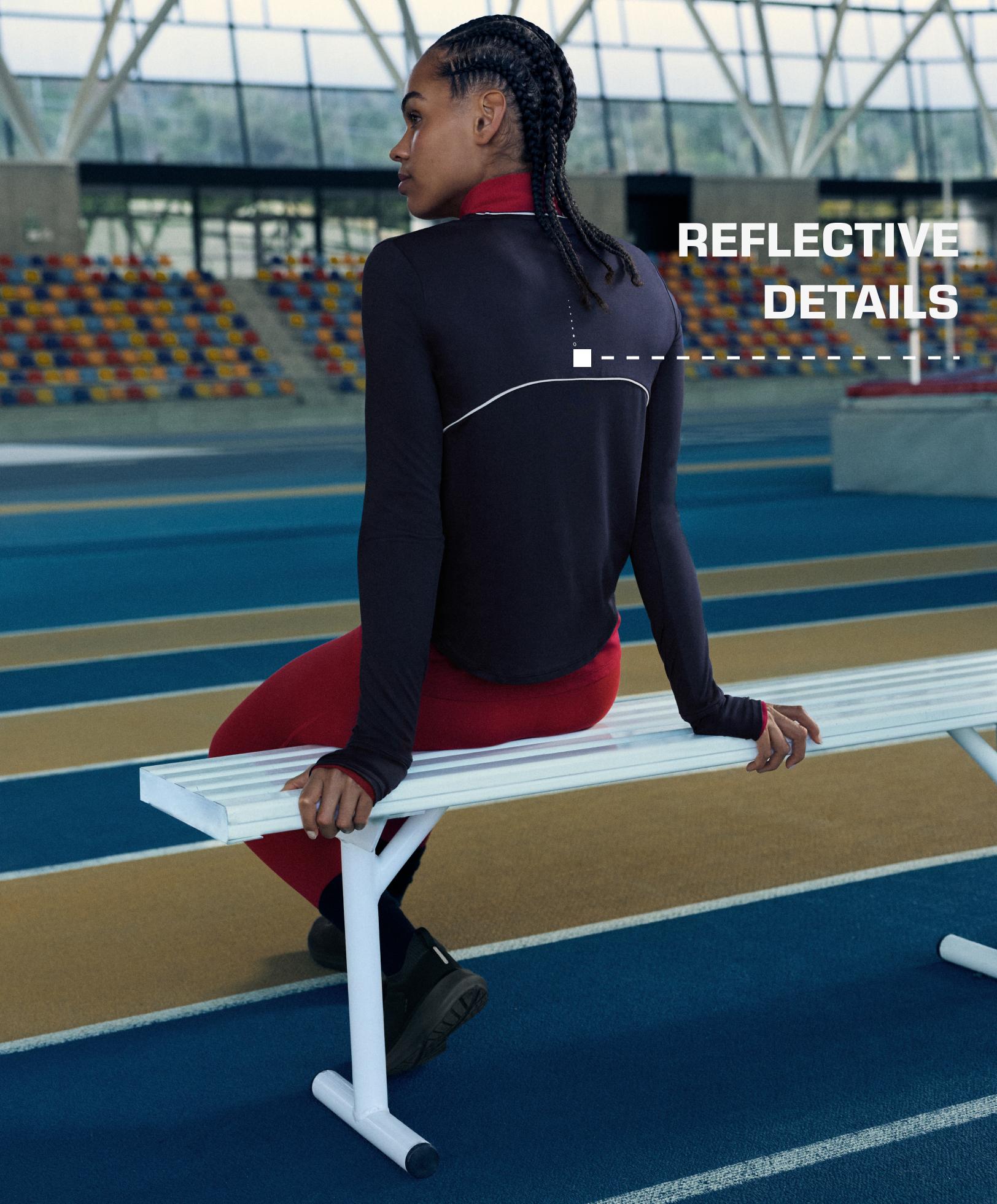 Long-sleeve technical piping T-shirt — NAVY BLUE