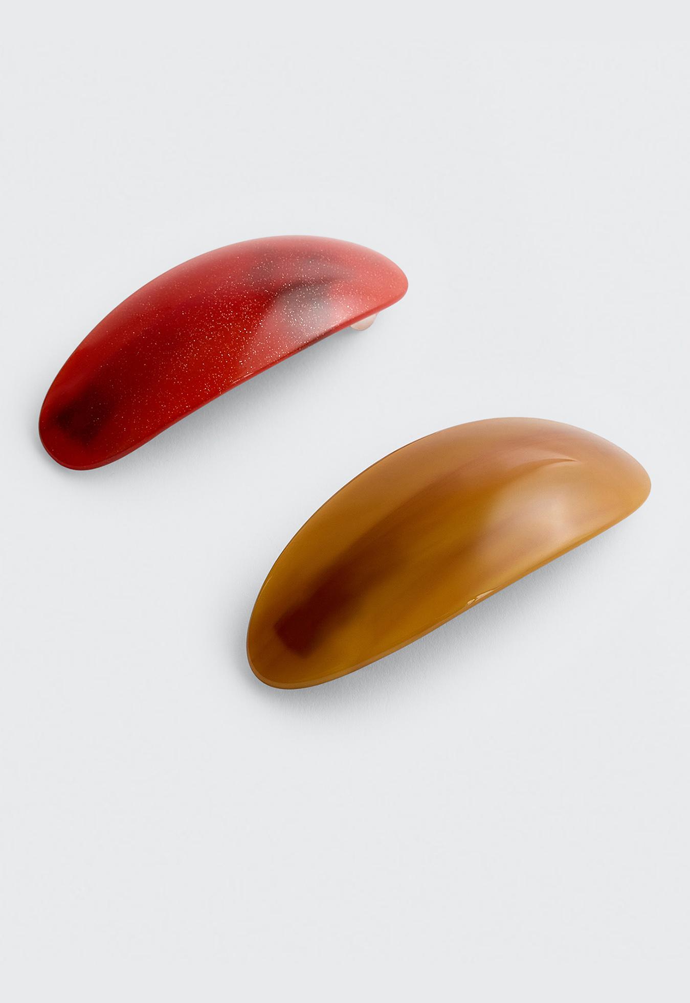 2 hair slides — BURNT ORANGE