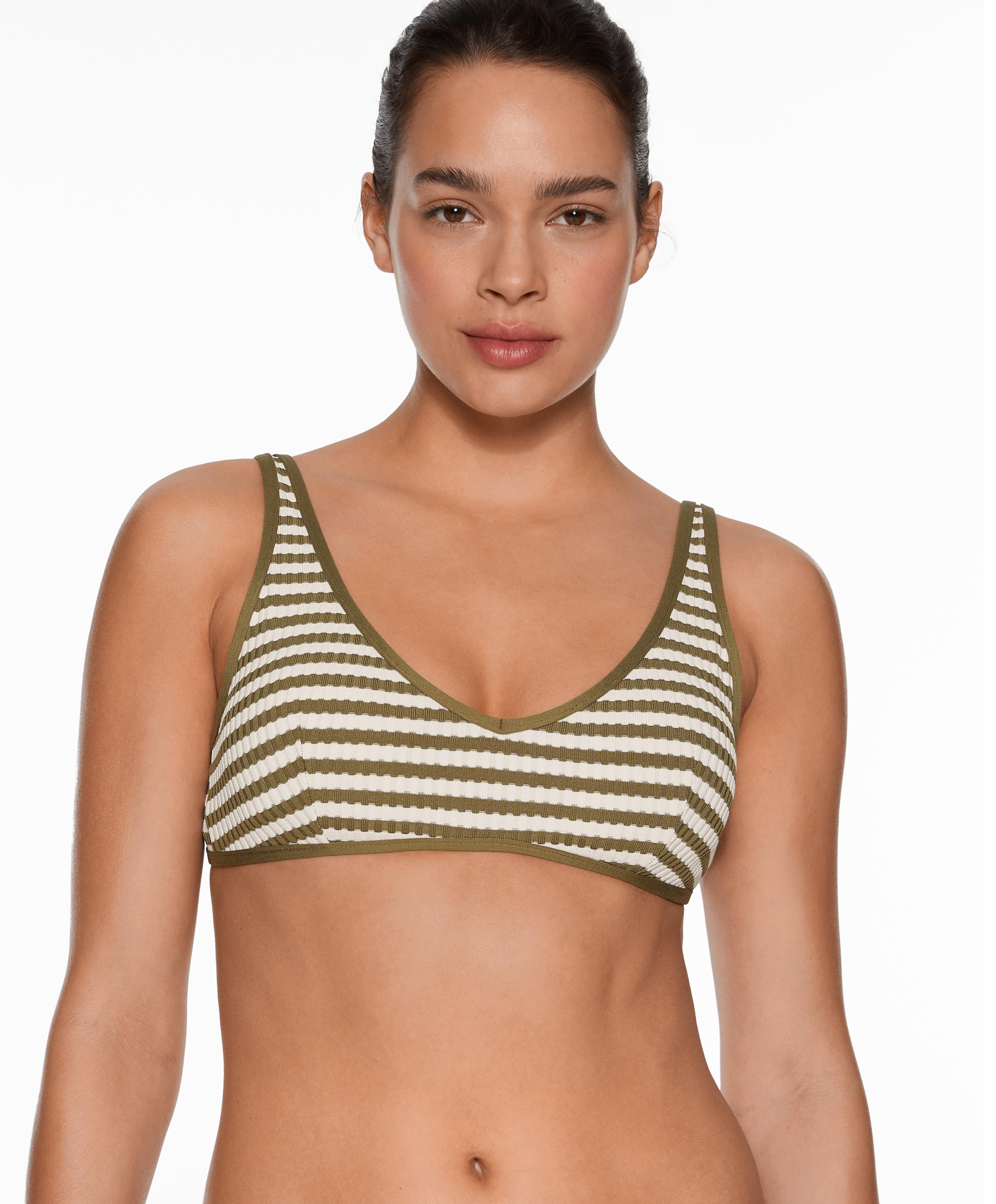 Haut de bikini triangle à rayures texturé Haut de bikini triangle à rayures texturé