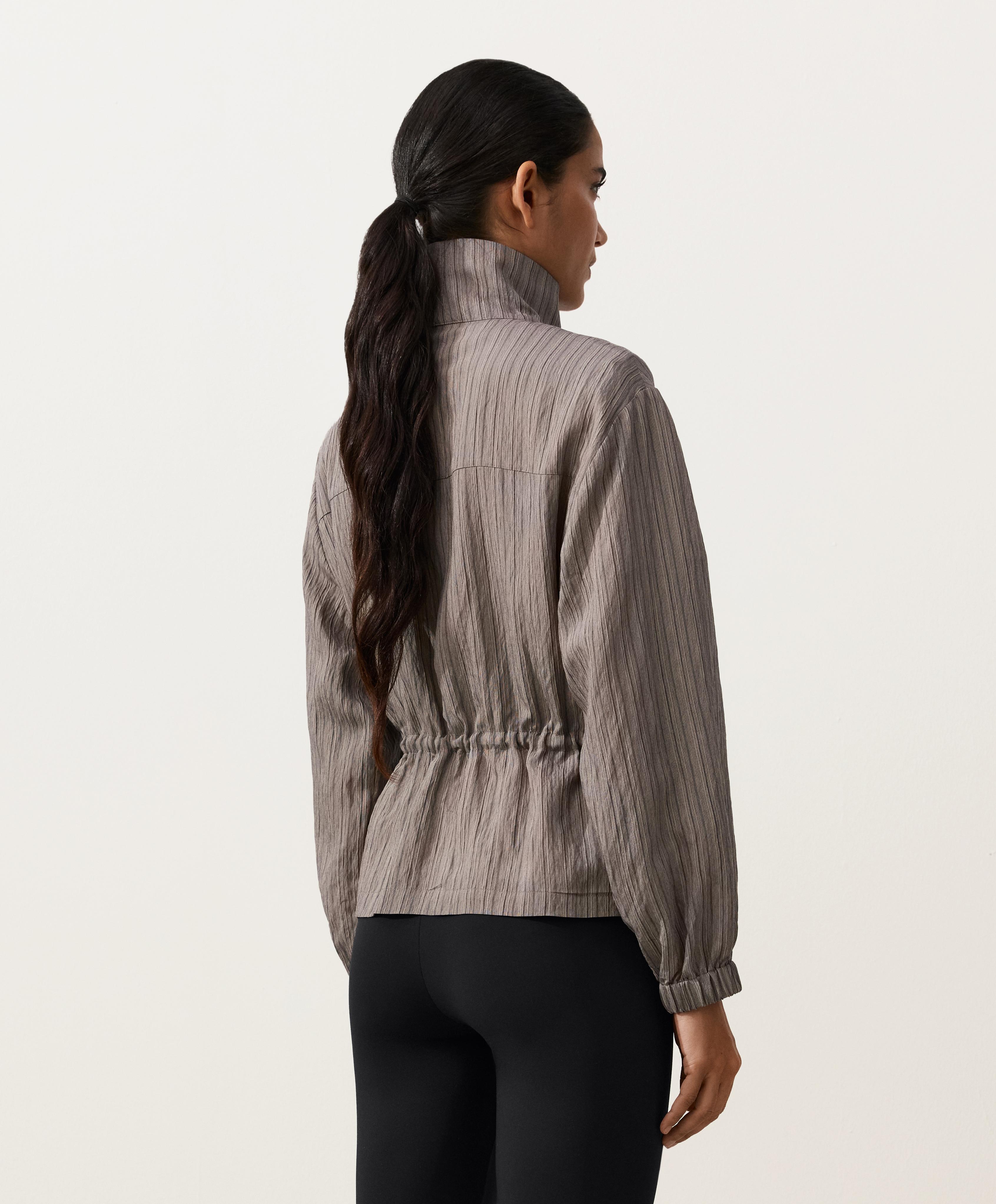 Striped Saharan jacket — CHARCOAL GREY