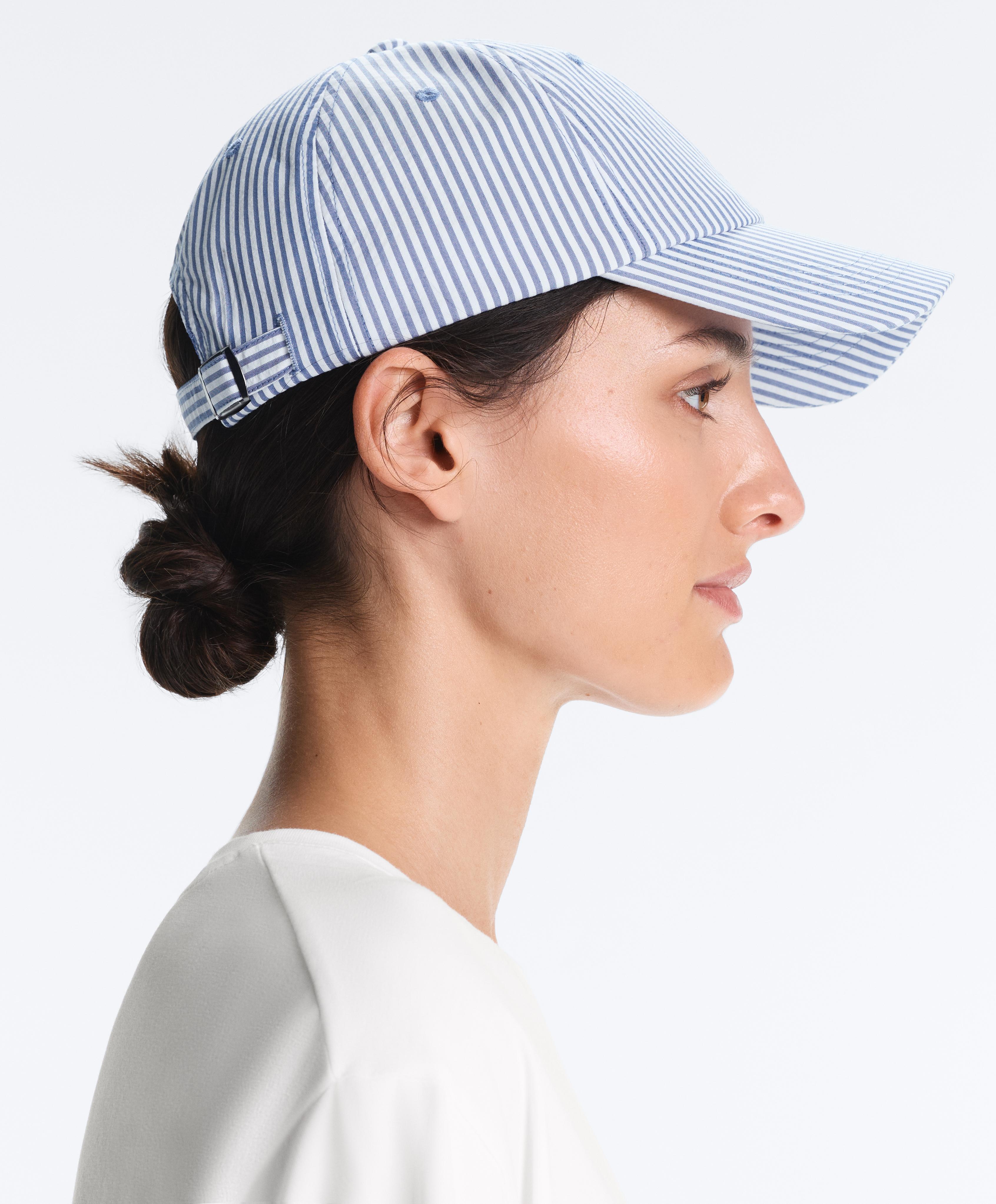 100% cotton striped cap — PALE BLUE