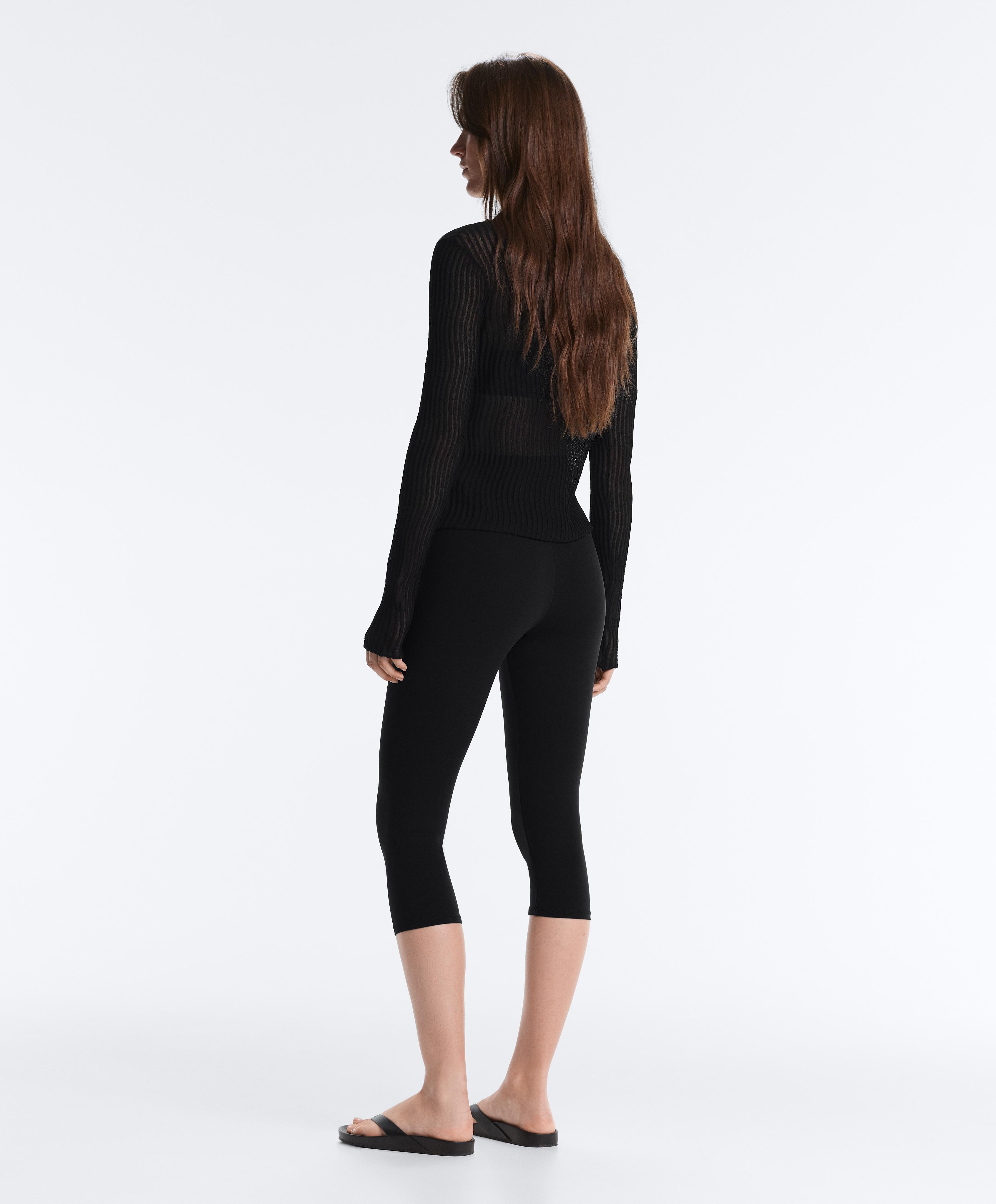 Sheer cotton-blend long-sleeve cardigan — BLACK