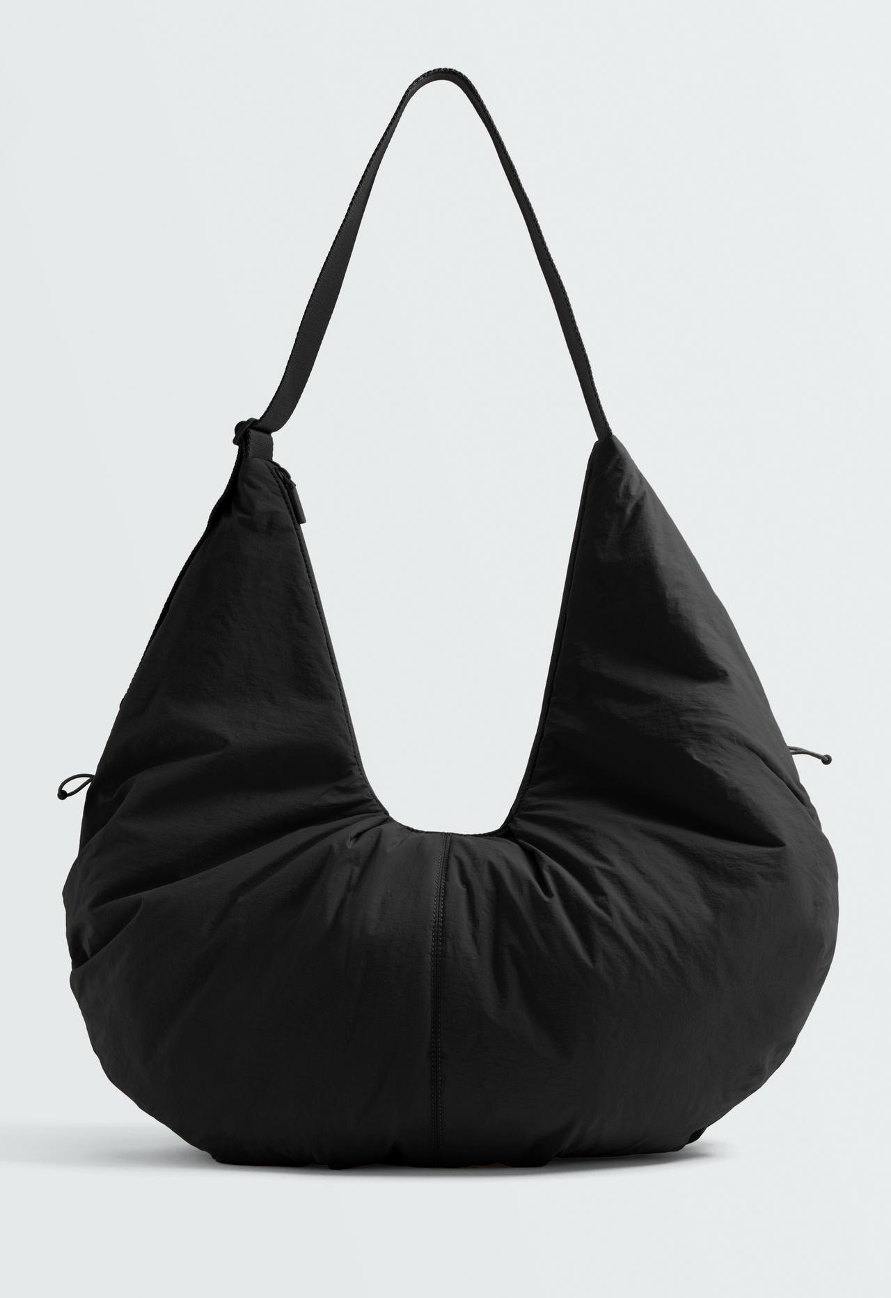 Gathered shopper bag — BLACK