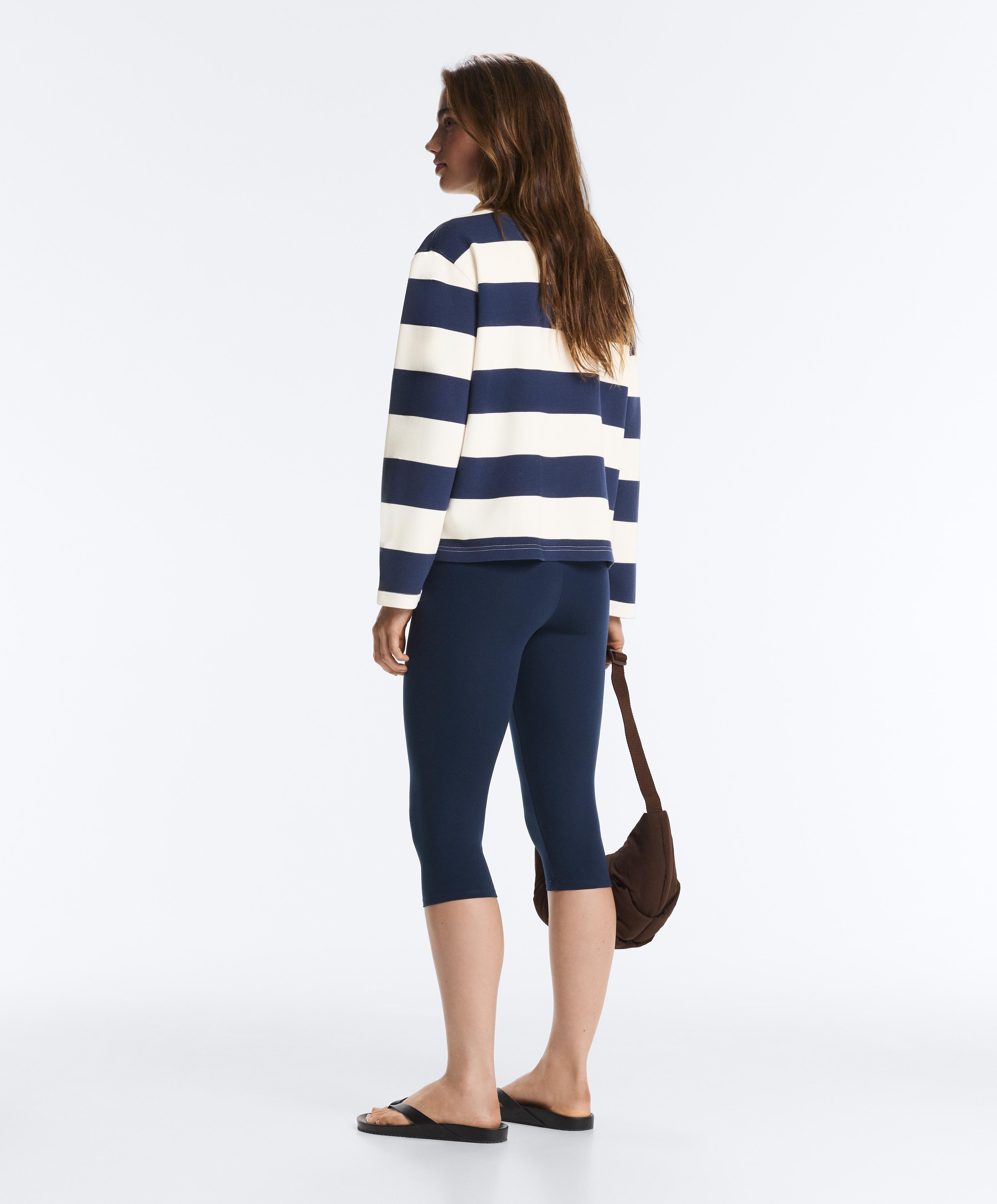 Jacquard cotton piqué polo shirt — NAVY BLUE