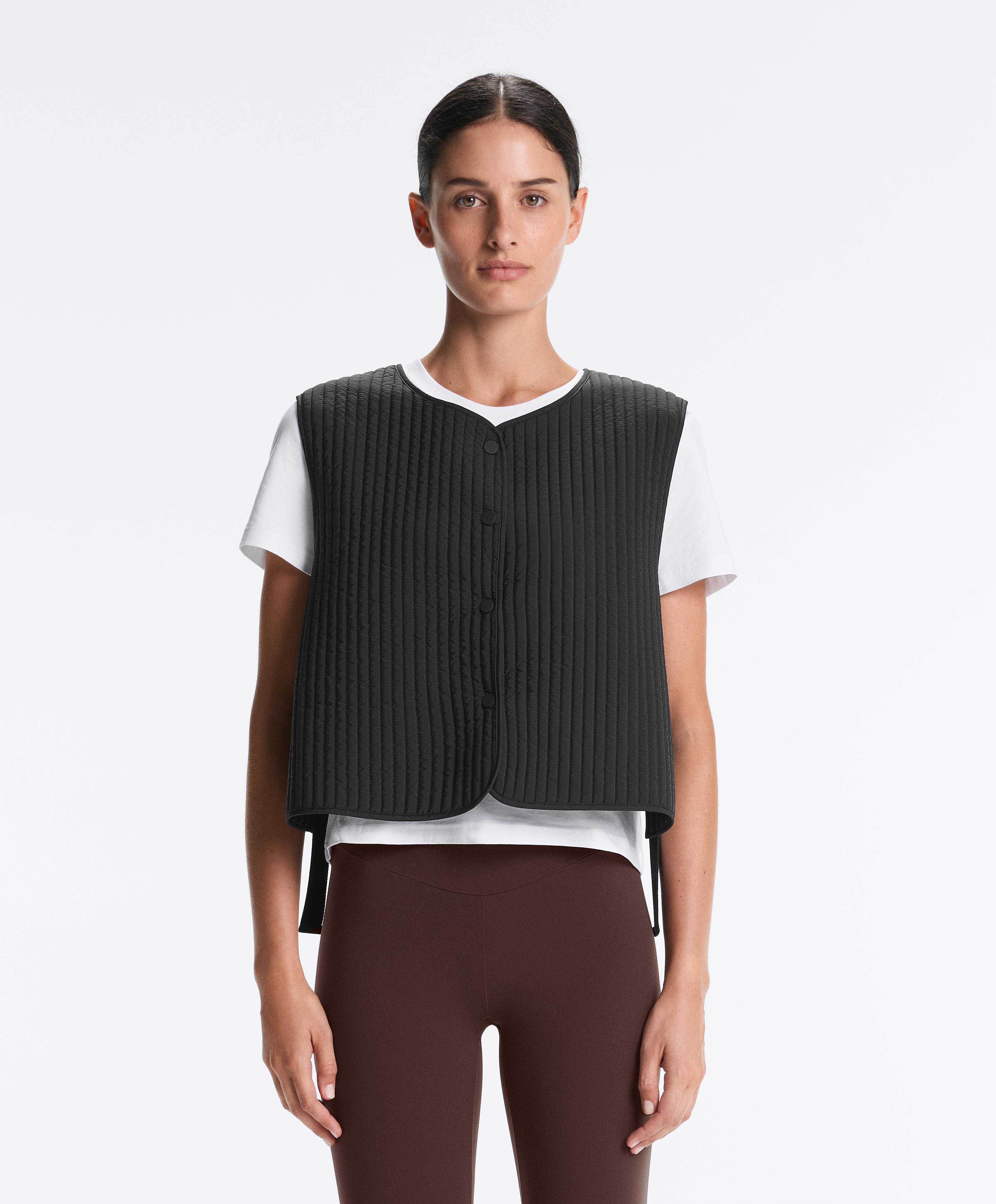 Thin padded nylon gilet — BLACK