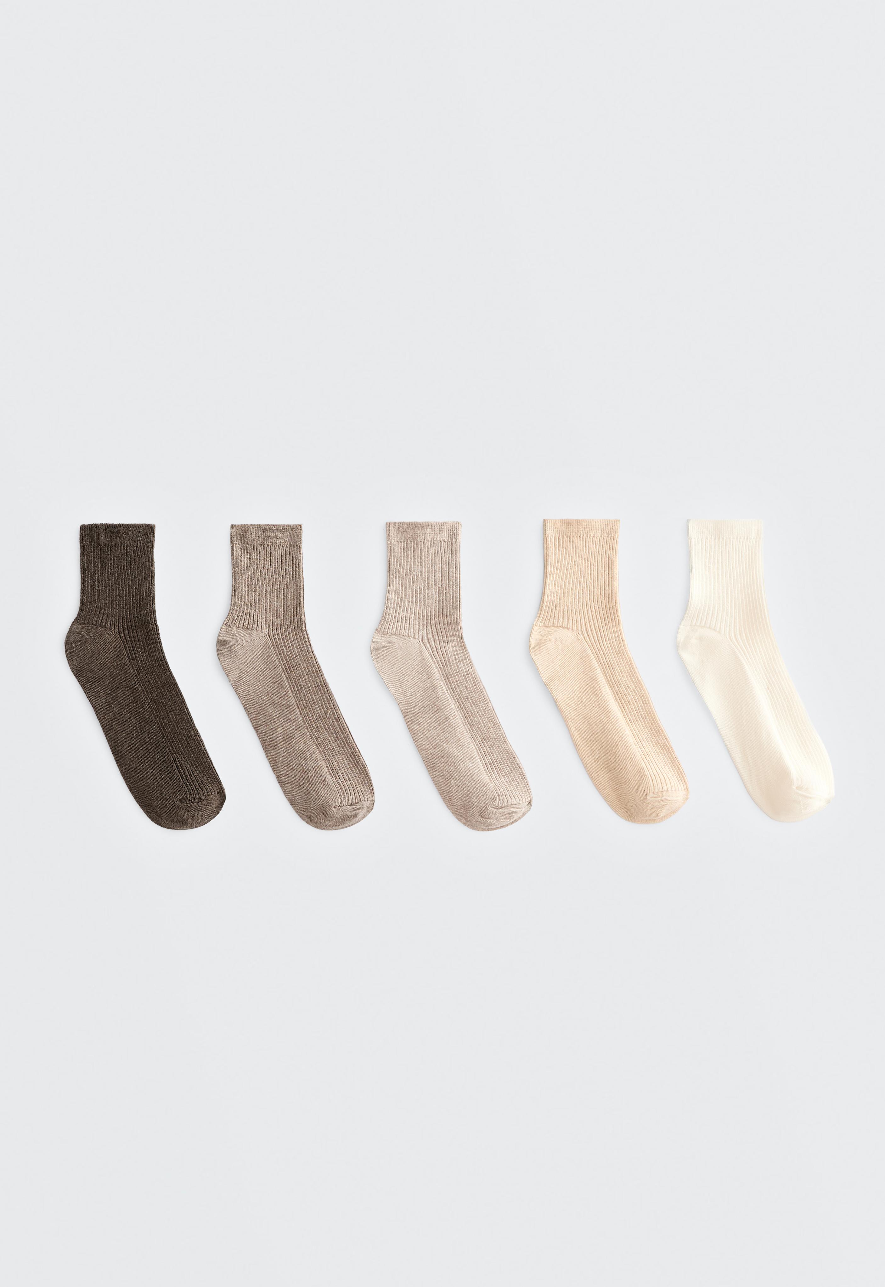 5 pares de calcetines quarter con algodón