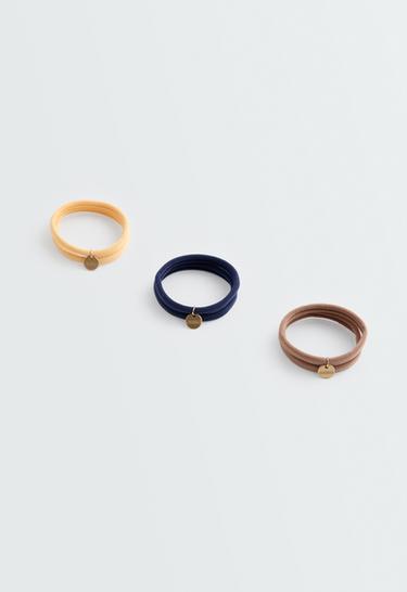 6 Oysho plaque hair ties — YOLK YELLOW 1