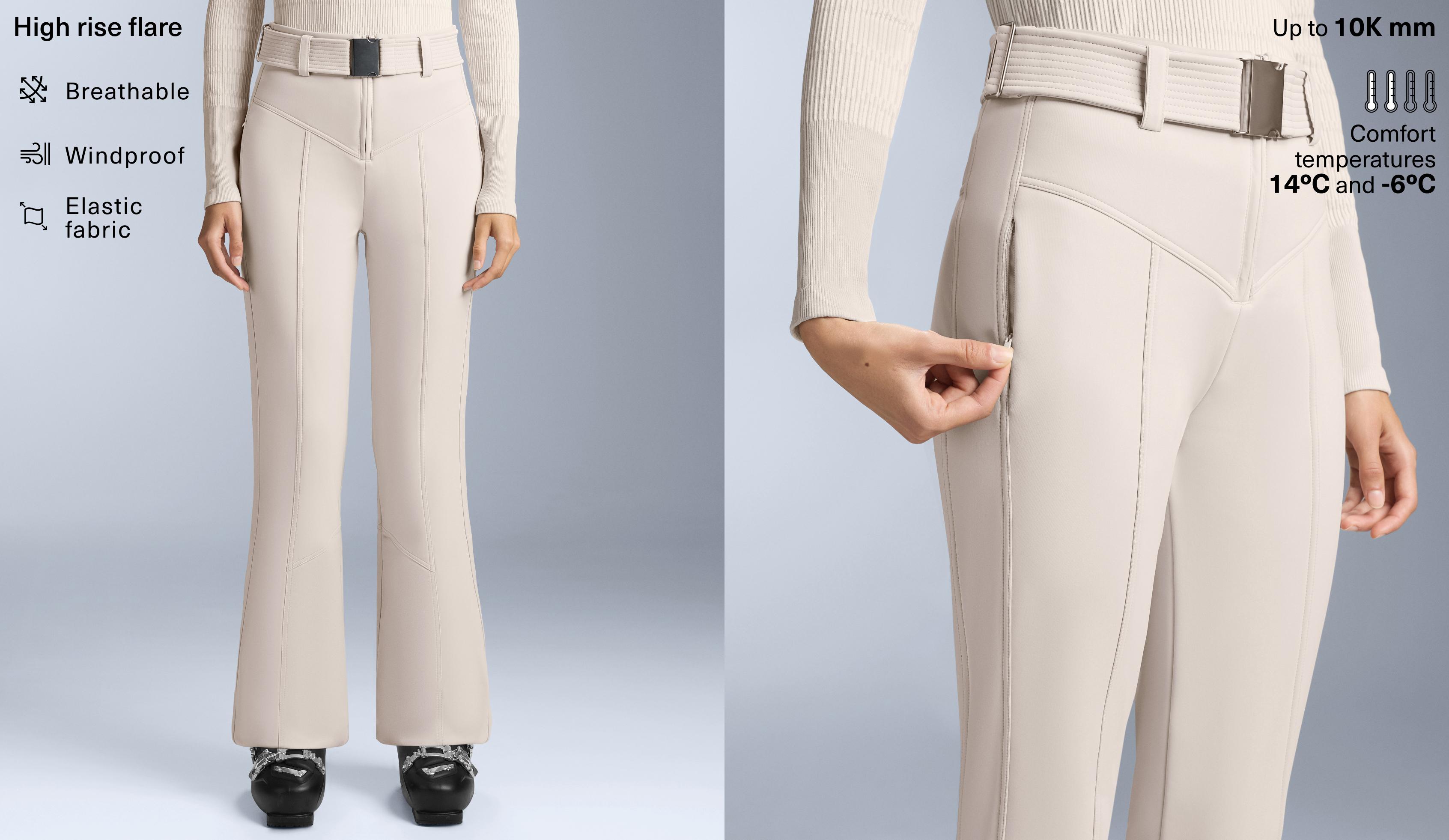 Pantaloni elasticizzati flare high rise SKI resistenti all'acqua Pantaloni elasticizzati flare high rise SKI resistenti all'acqua