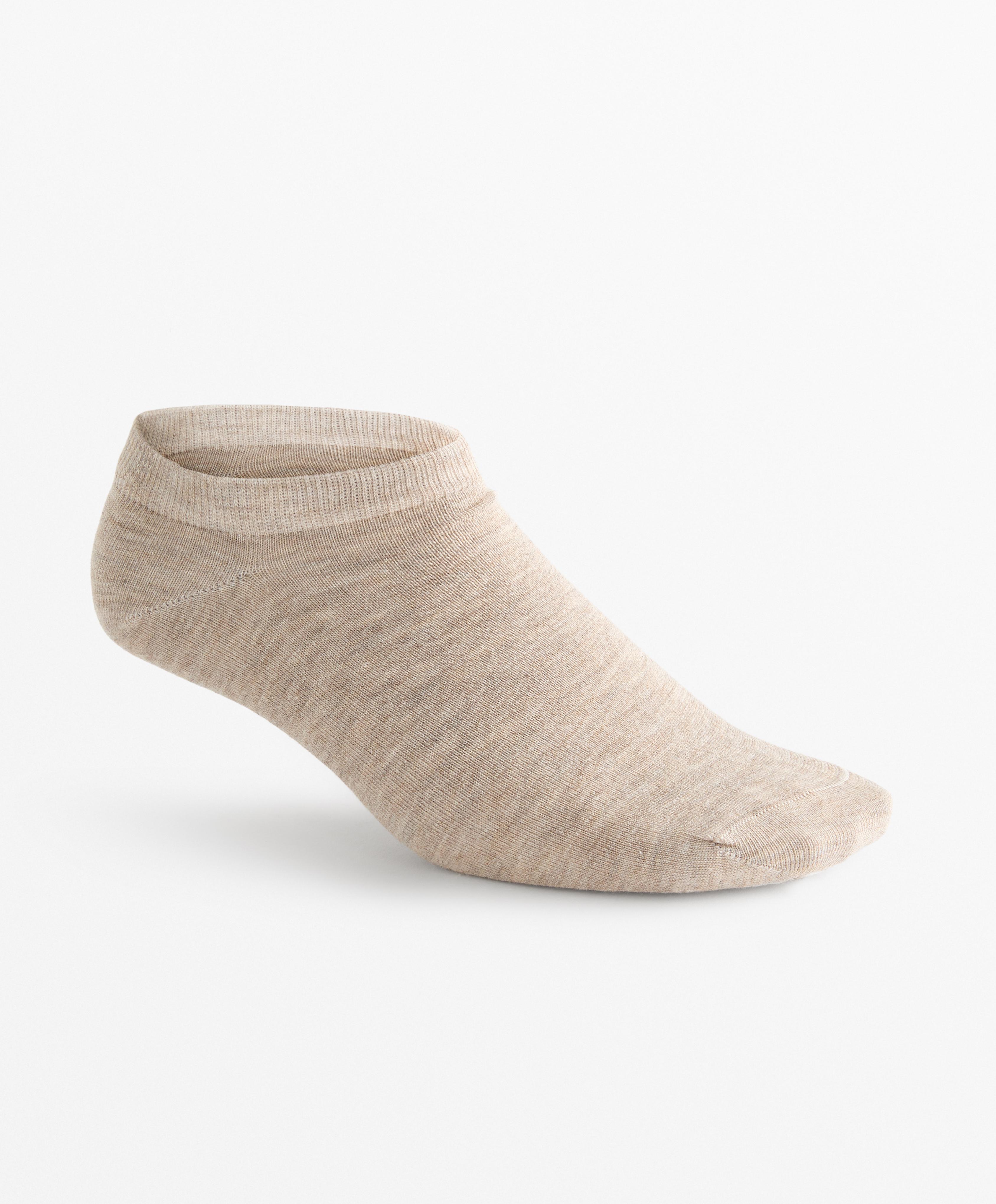 5 pairs of cotton blend sneaker socks — SAND MELANGE
