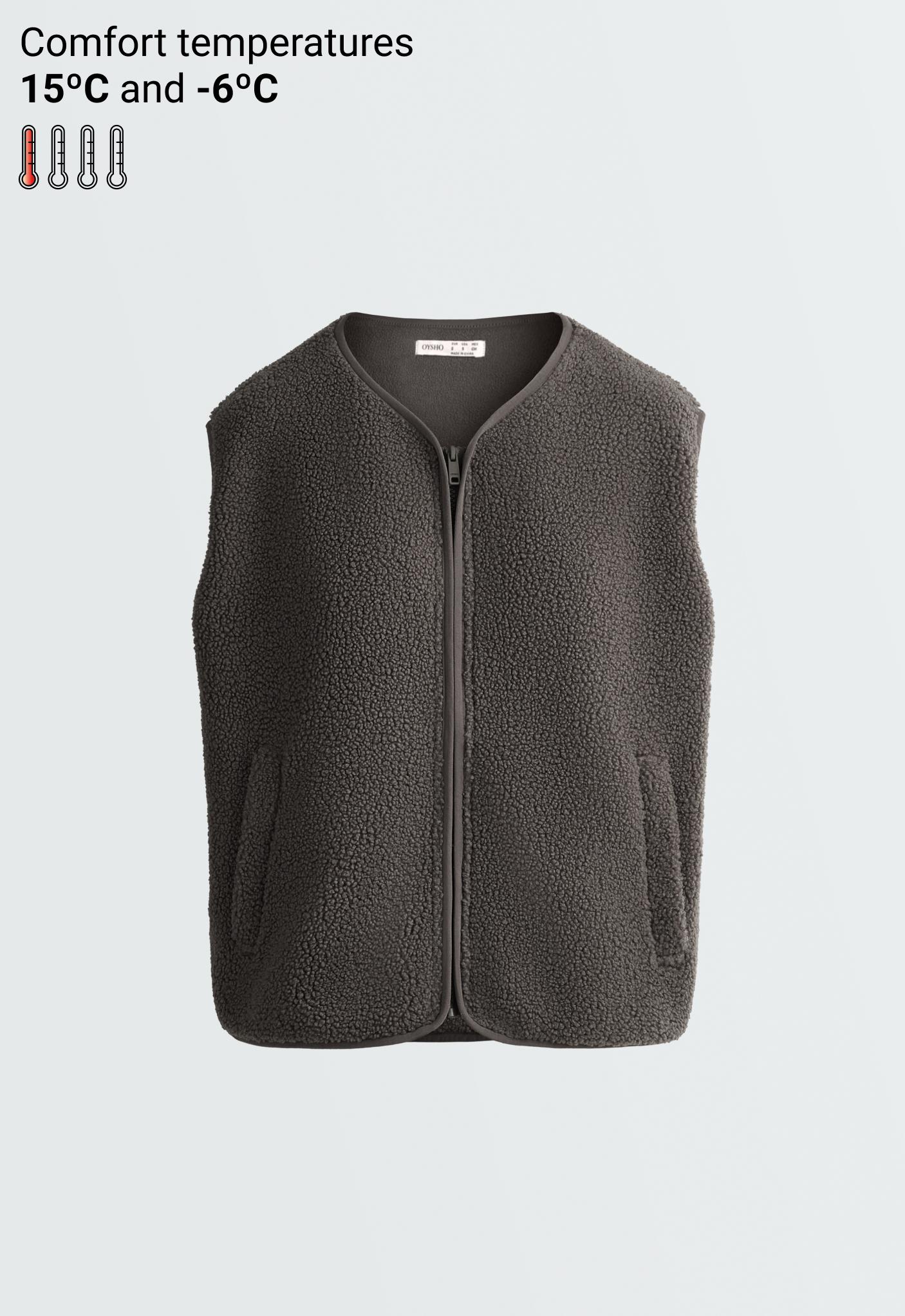 Faux-shearling gilet with zip Faux-shearling gilet with zip