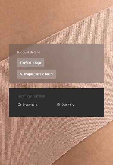 5 invisible polyamide blend PANTONE™ V-cut classic briefs — BEIGE 2