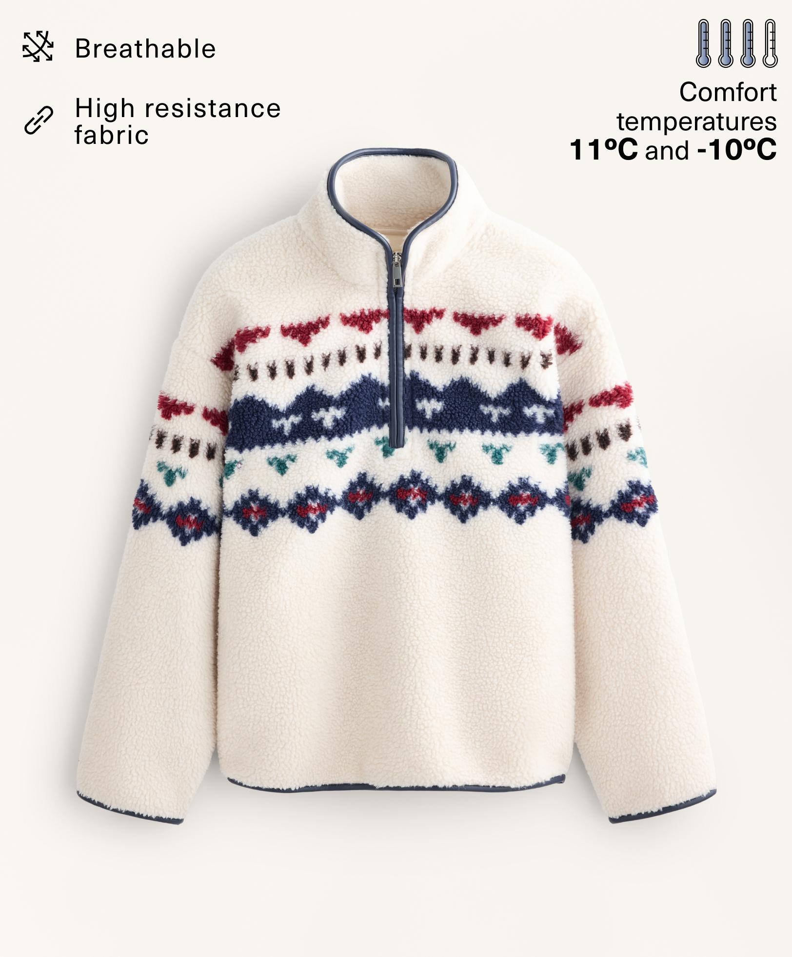 Sudadera borreguillo detalle geométrico