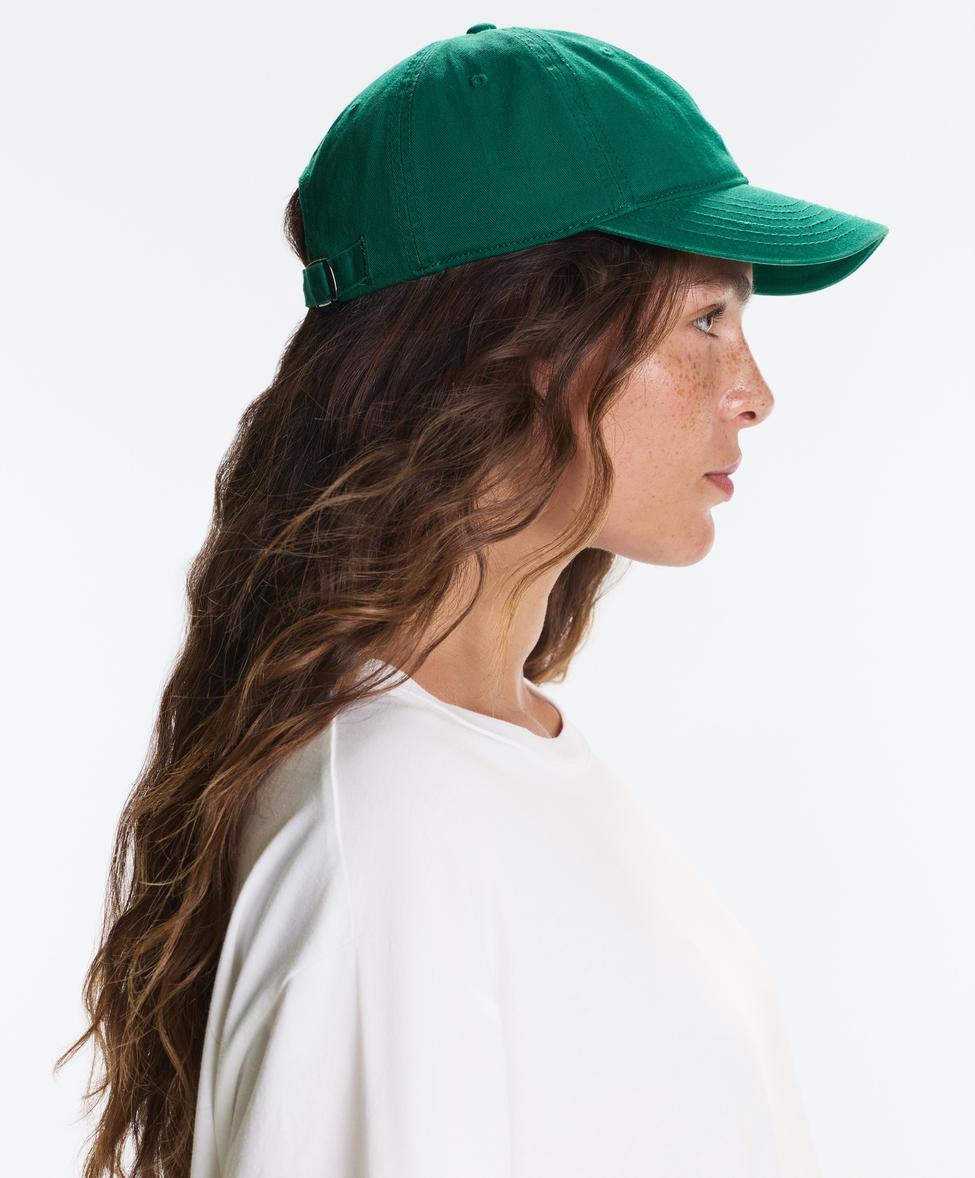 Washed-effect 100% cotton cap — GREEN