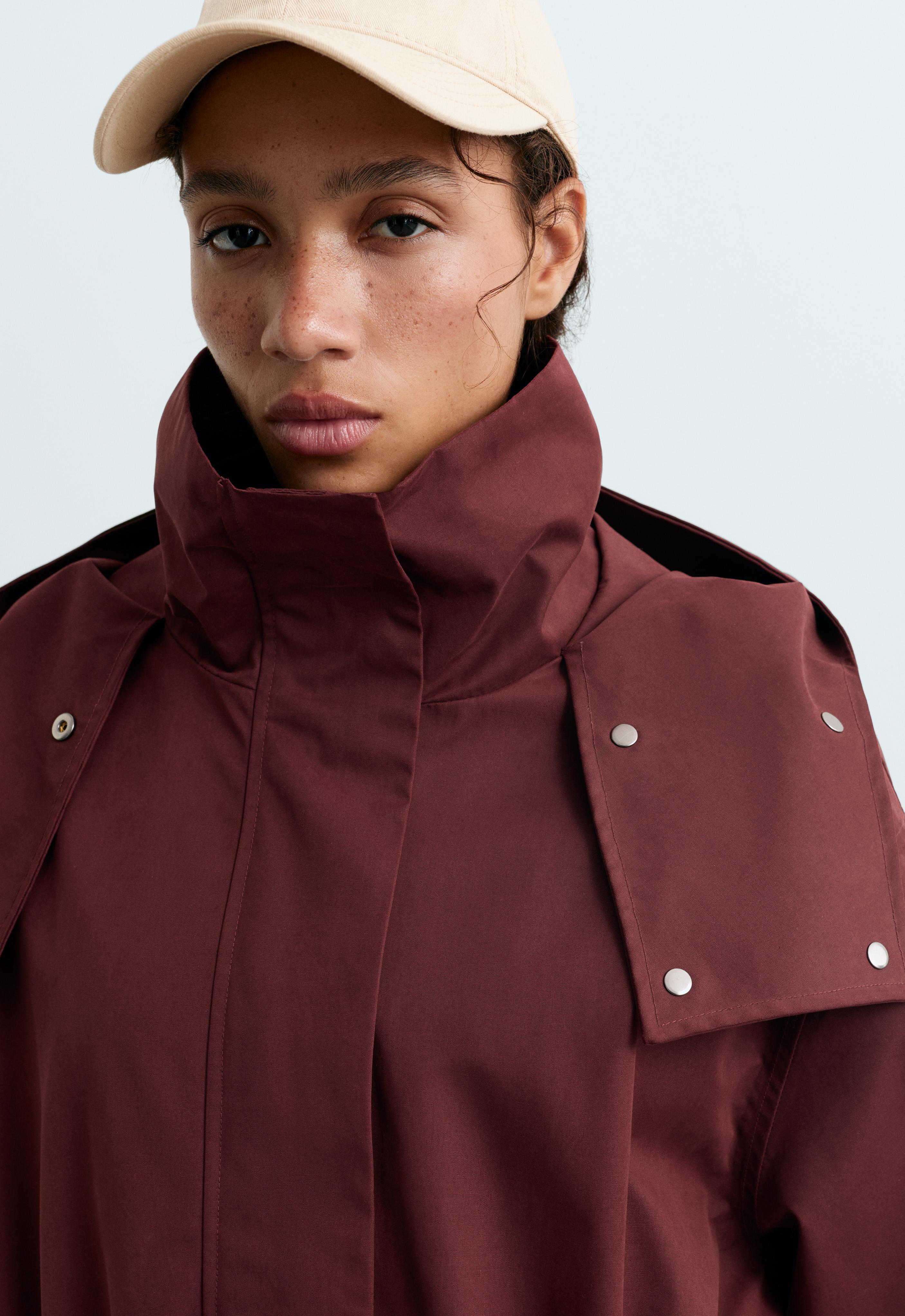A-line 10k waterproof cotton jacket — MAROON