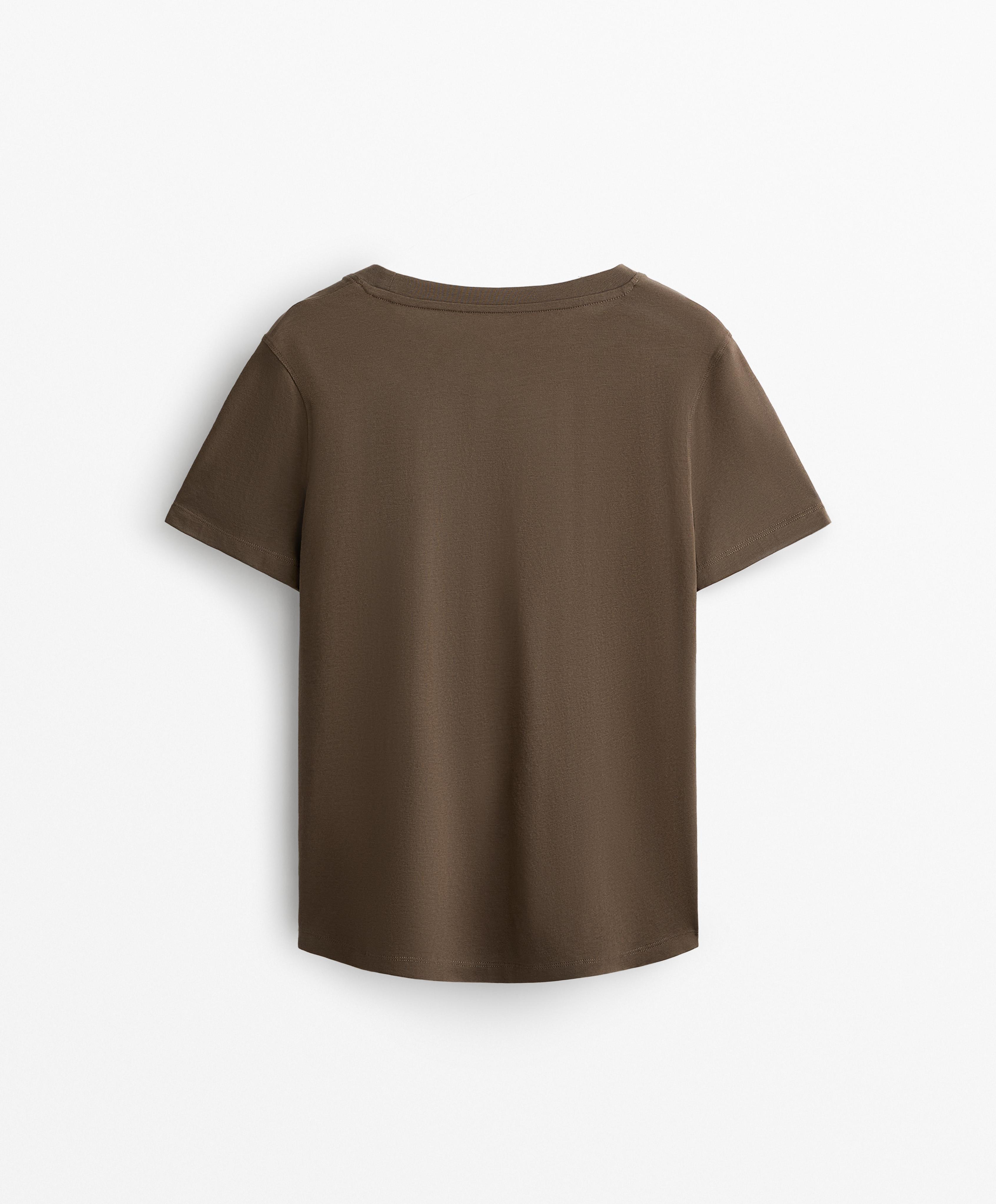 T-shirt de manga curta com mistura de algodão T-shirt de manga curta com mistura de algodão