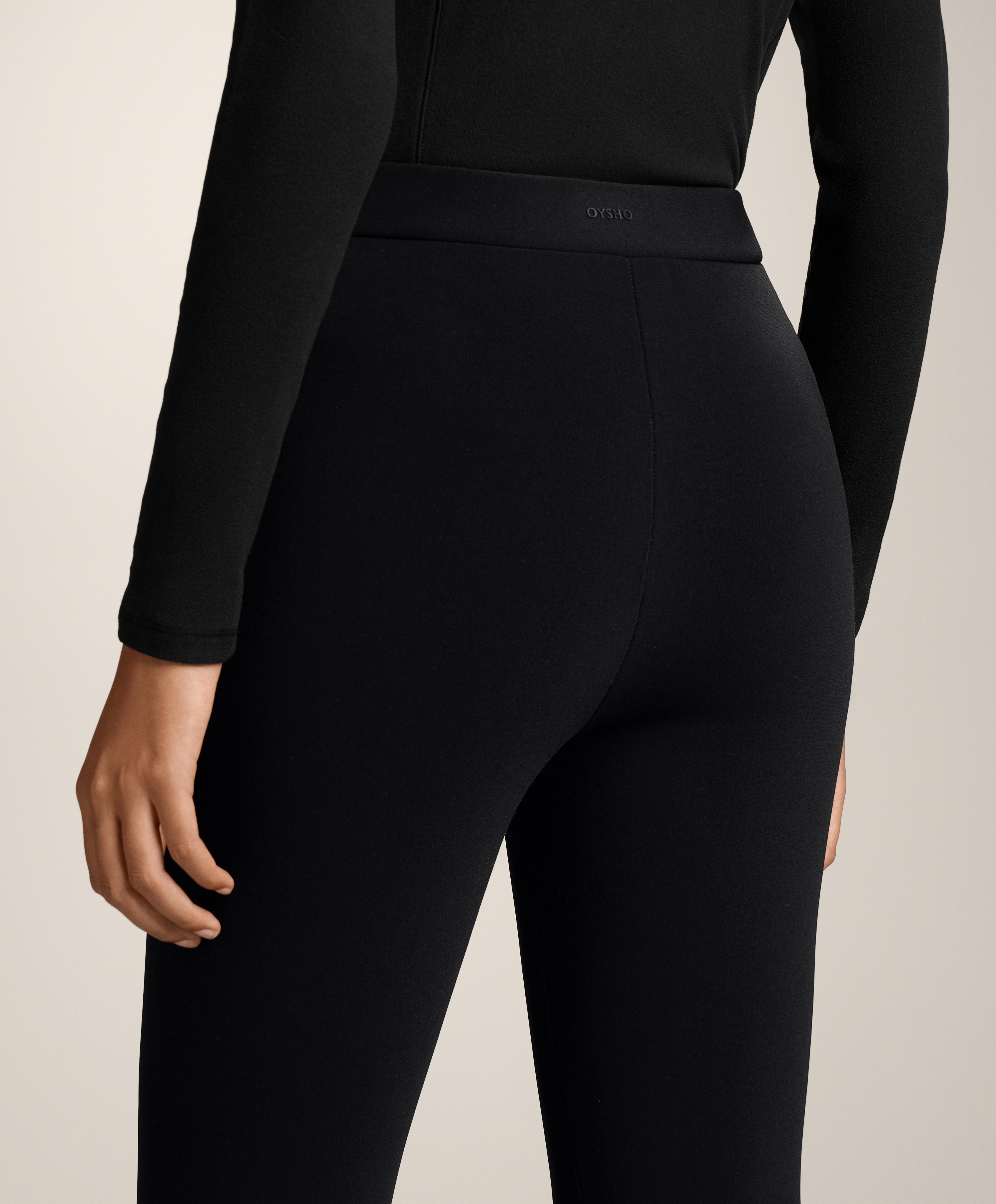 Ankle-length high-rise super-extra-warm seamless 70cm leggings — BLACK