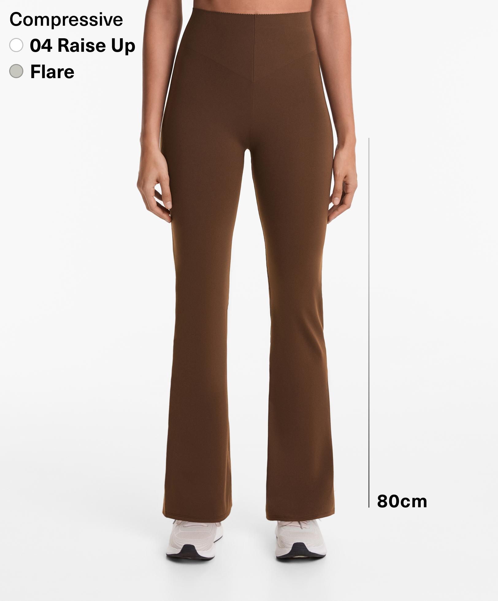 Raise up compressive 80cm flare trousers