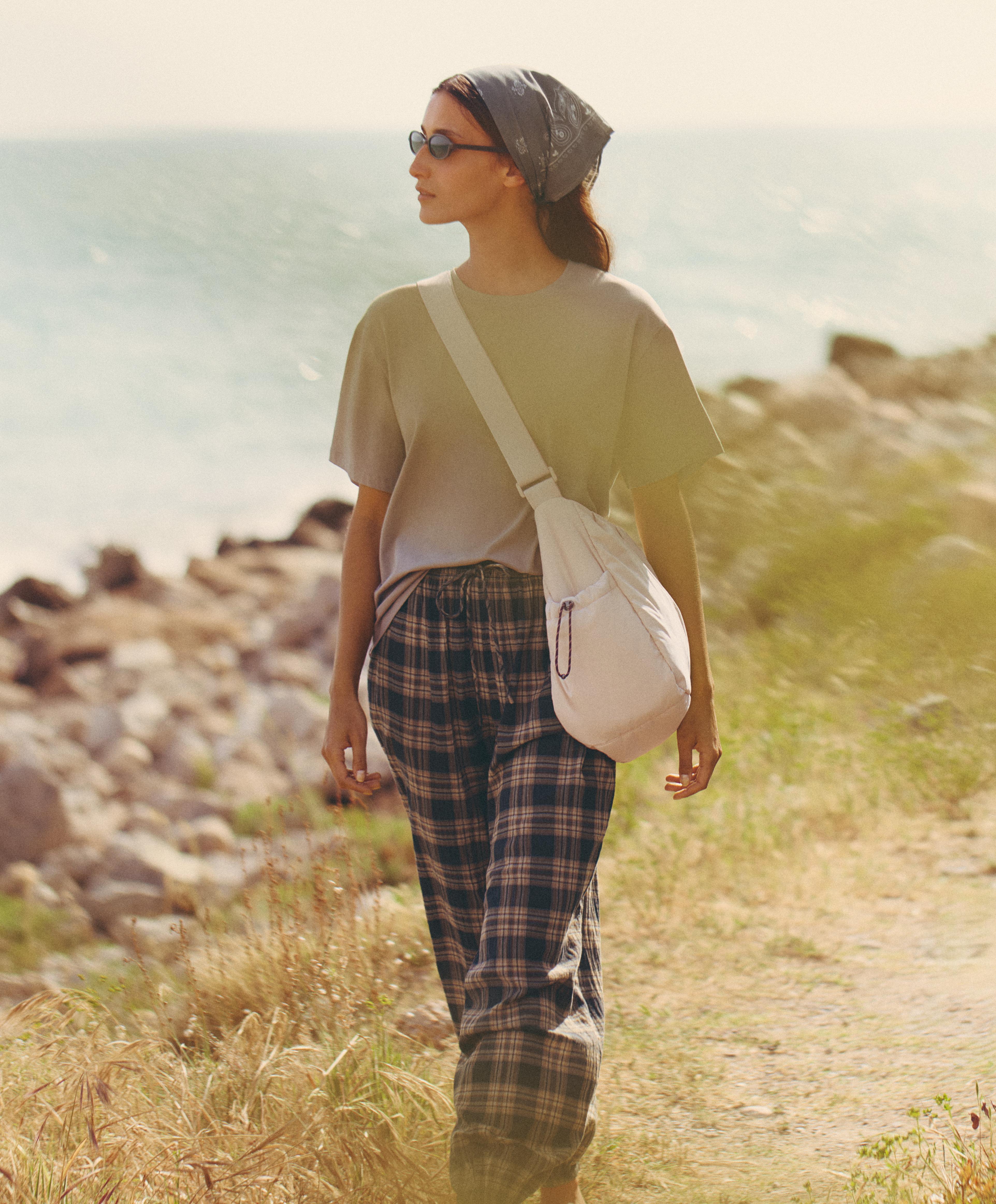 Check cotton-blend bloomer trousers — WASHED BLACK