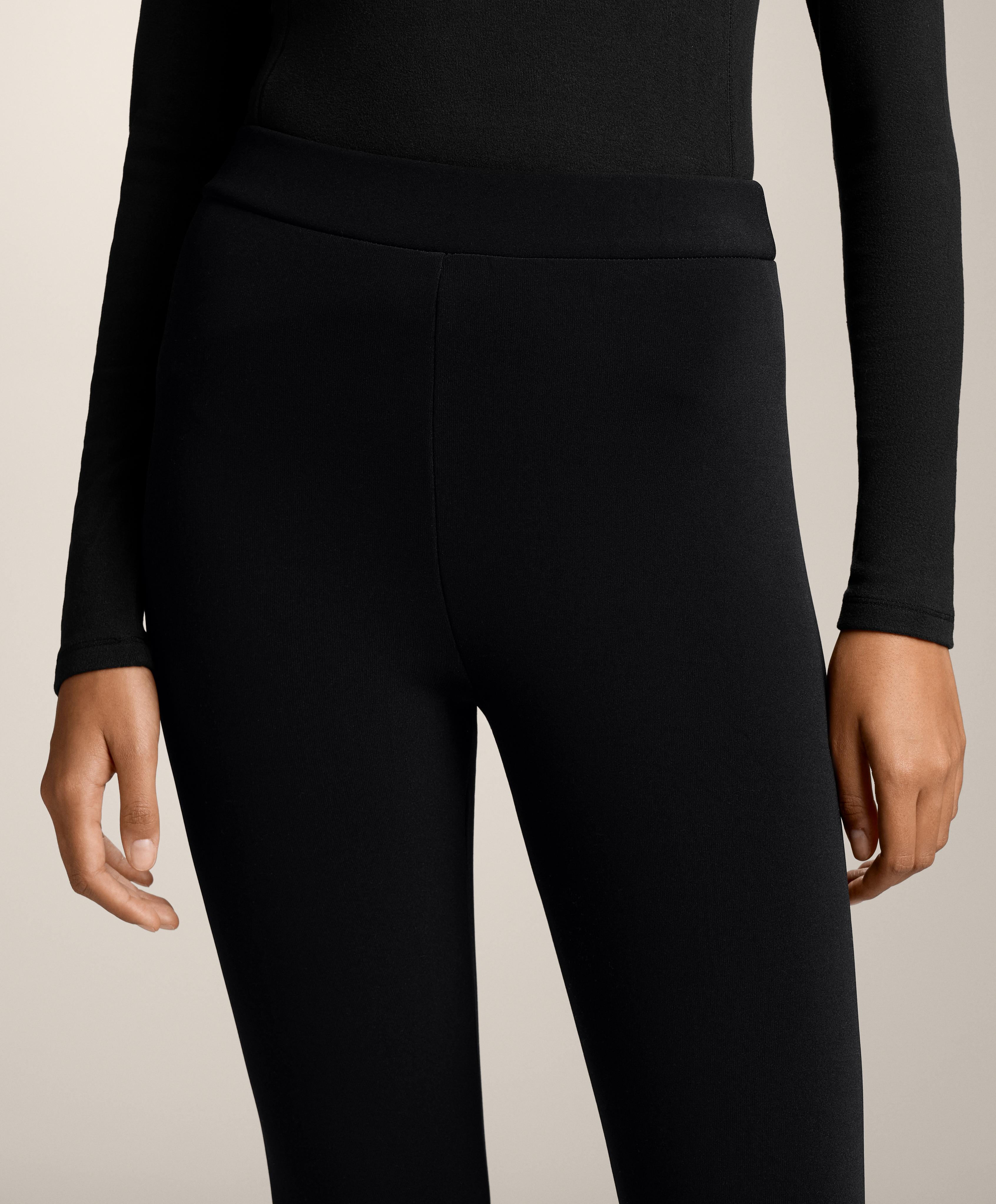 Ankle-length high-rise super-extra-warm seamless 70cm leggings — BLACK