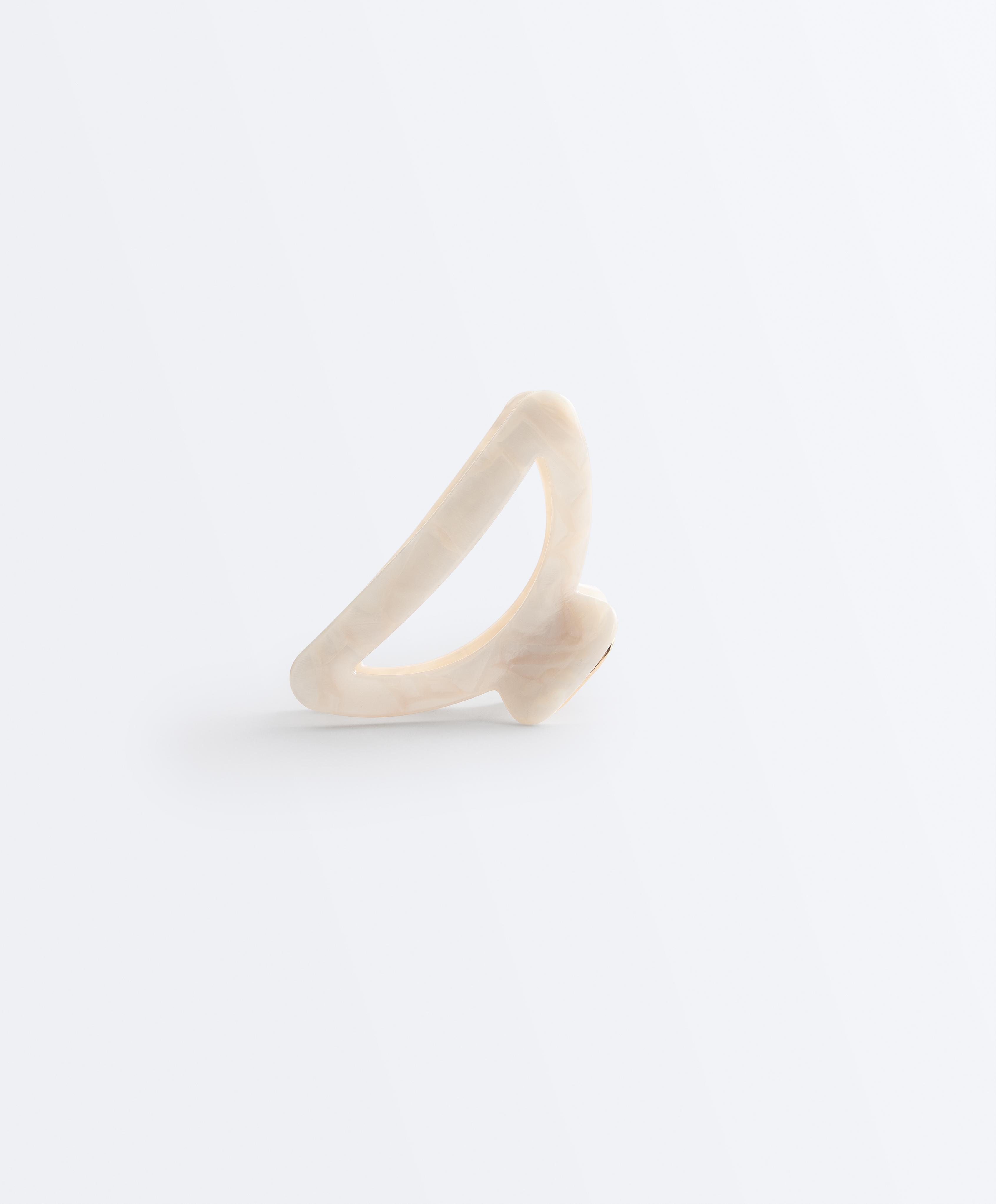 Large metallic acetate hair clip — QUARTZ