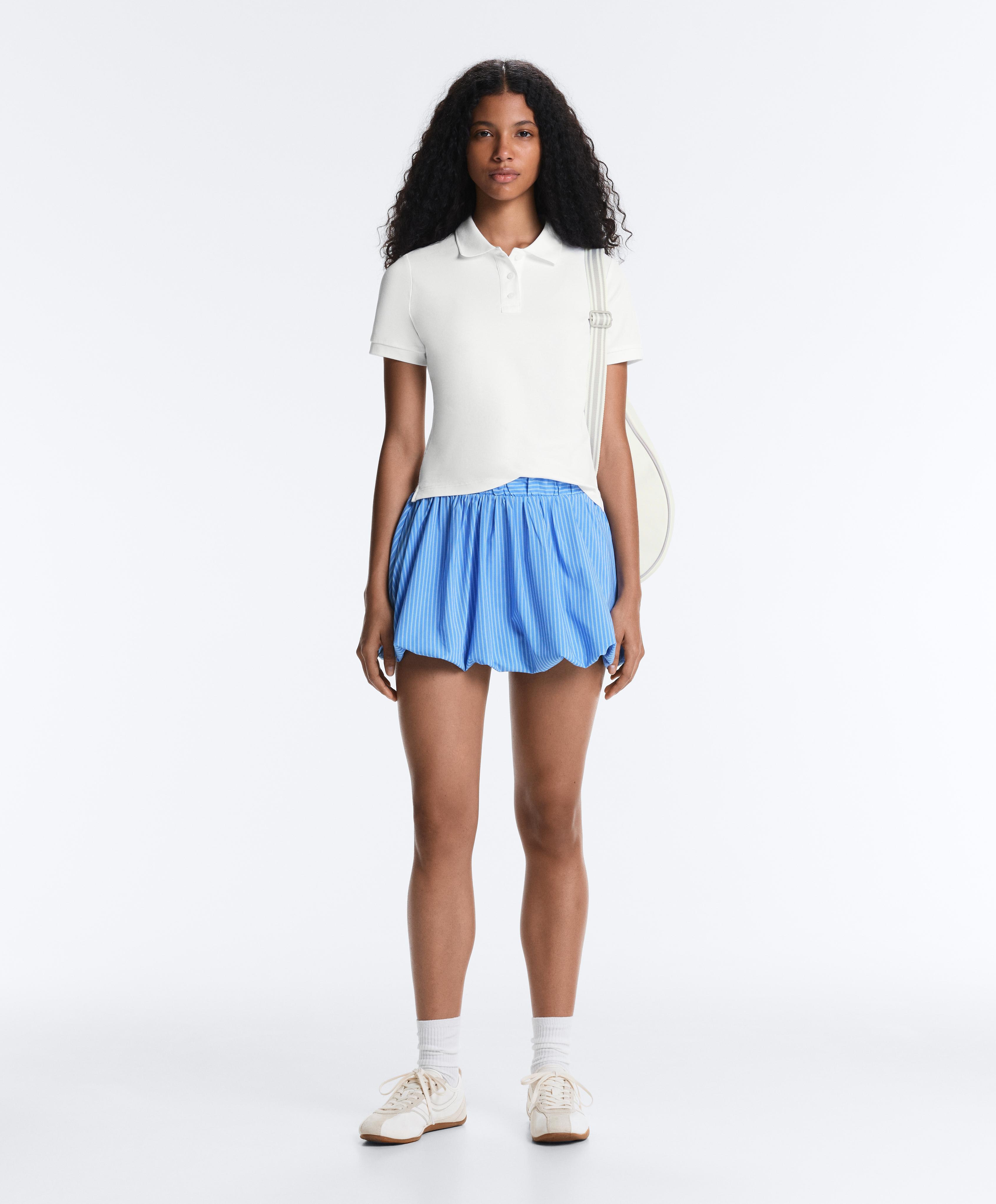 Slim-fit piqué cotton polo shirt — WHITE