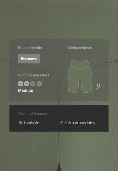 Biker high rise Evermove 20cm leggings — KHAKI 2