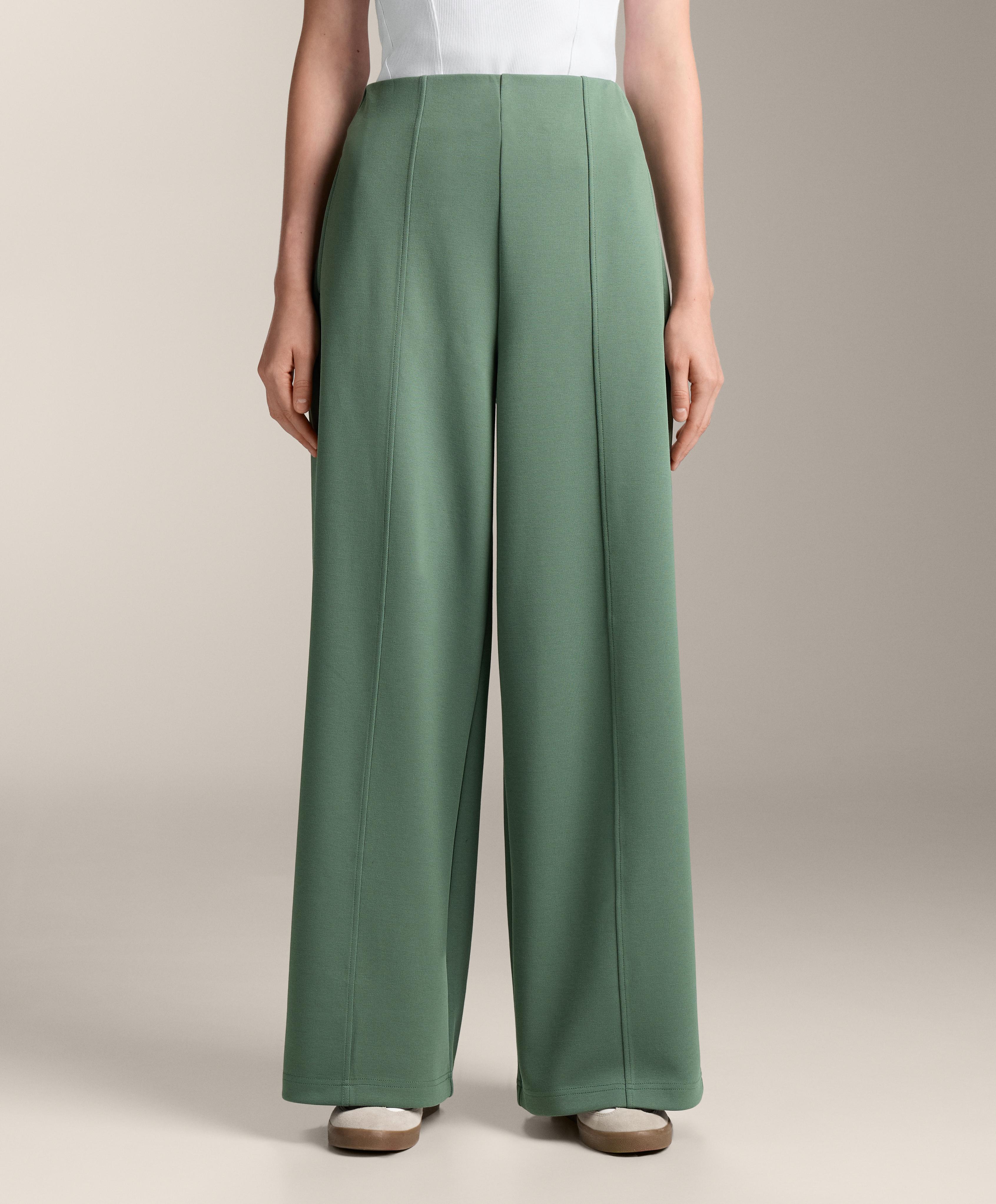 Super high rise piqué long trousers with cotton Super high rise piqué long trousers with cotton