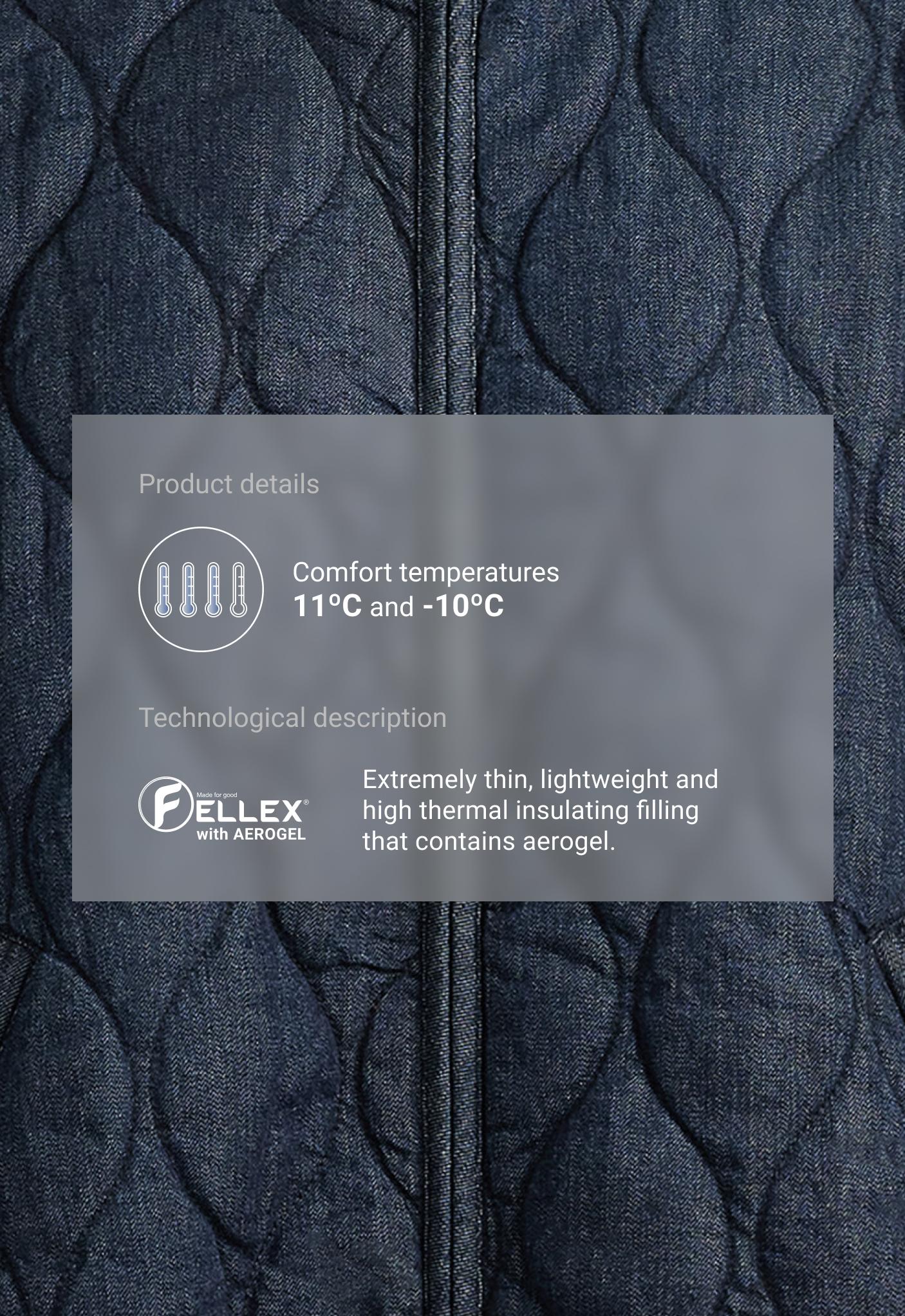 FELLEX® AEROGEL denim-effect boxy padded jacket