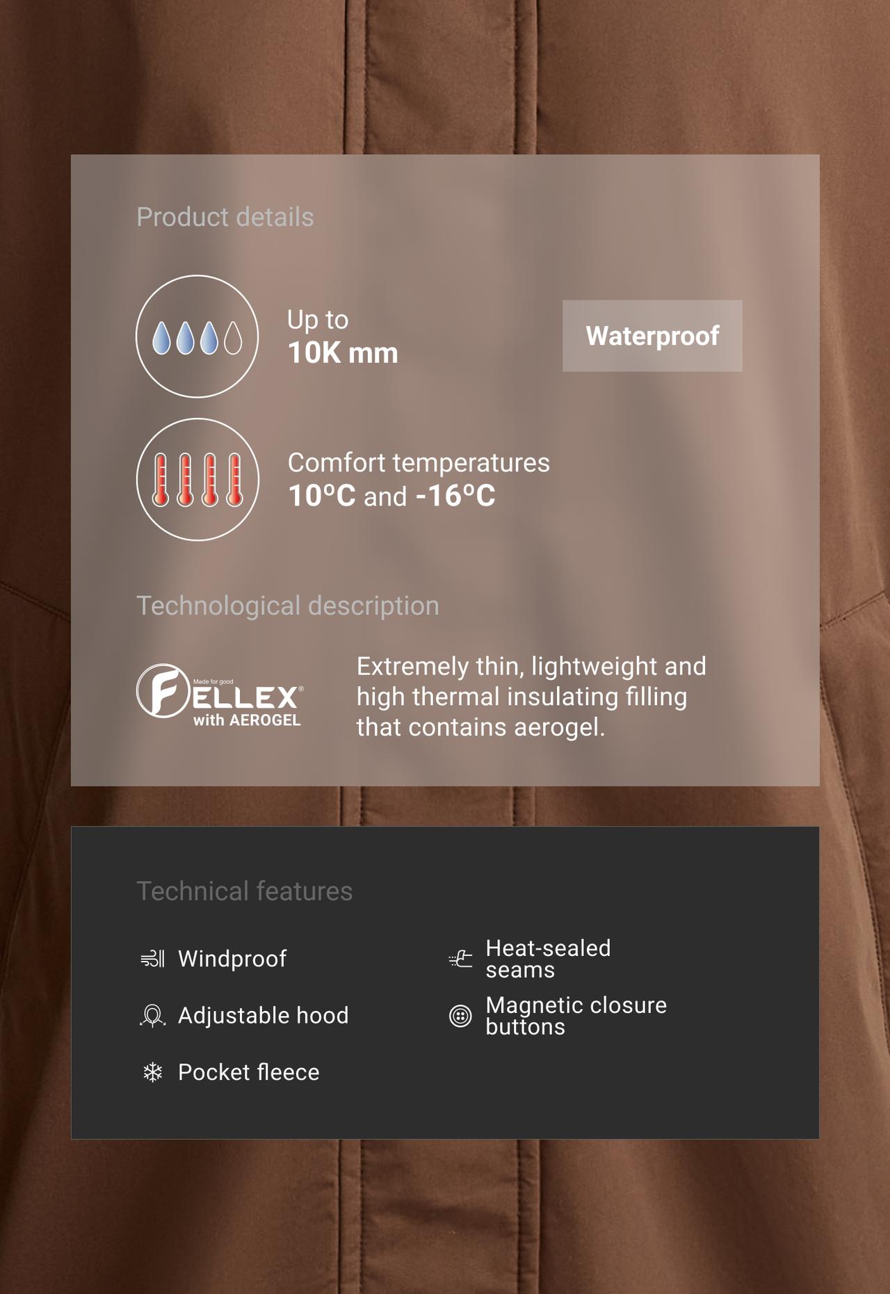 FELLEX® Aerogel 10k waterproof padded jacket — MOCHA
