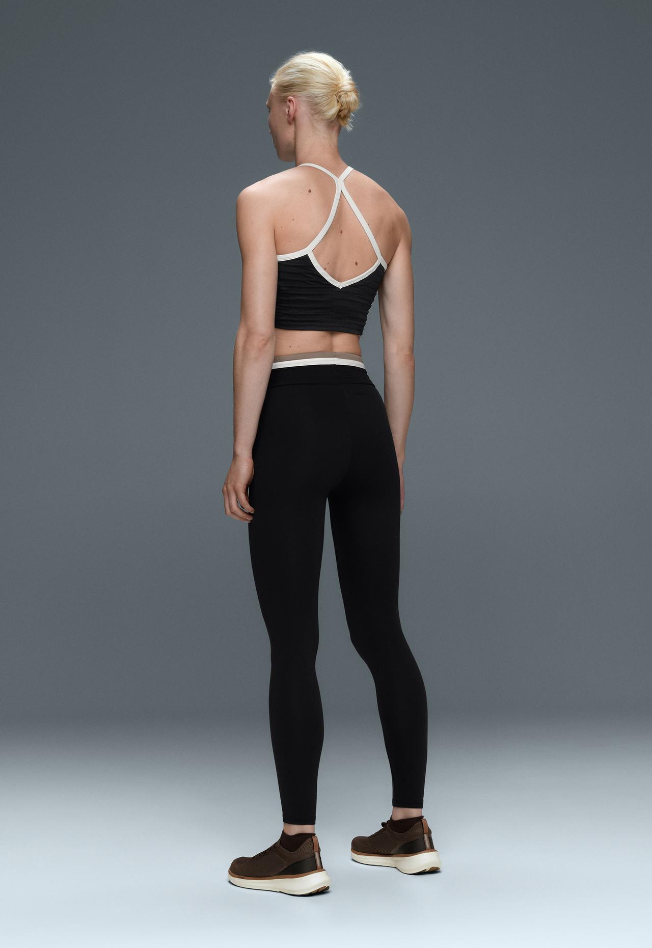 Contrast-piped comfortlux tank top — BLACK