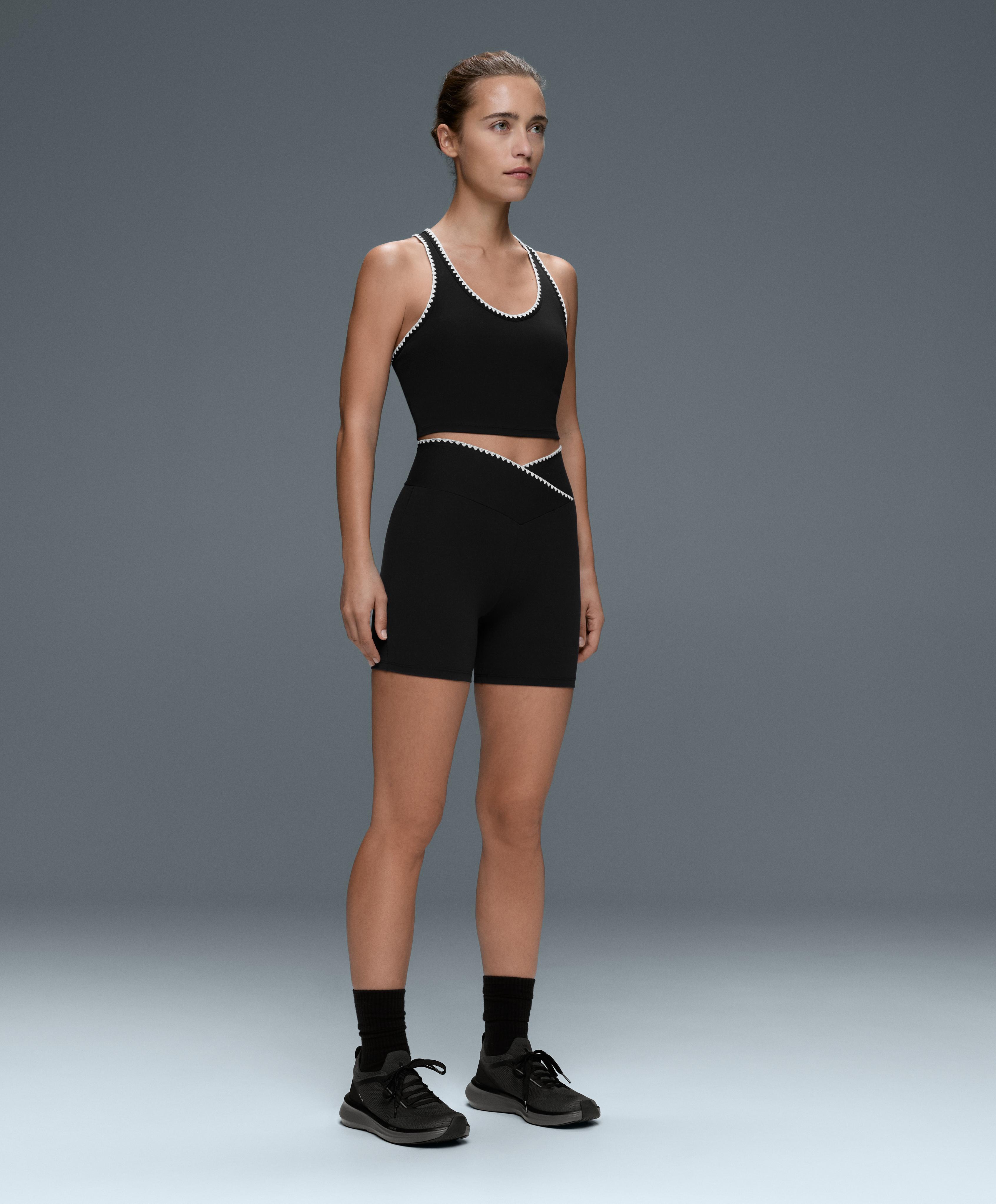 Comfortlux contrast stitch tank top — BLACK