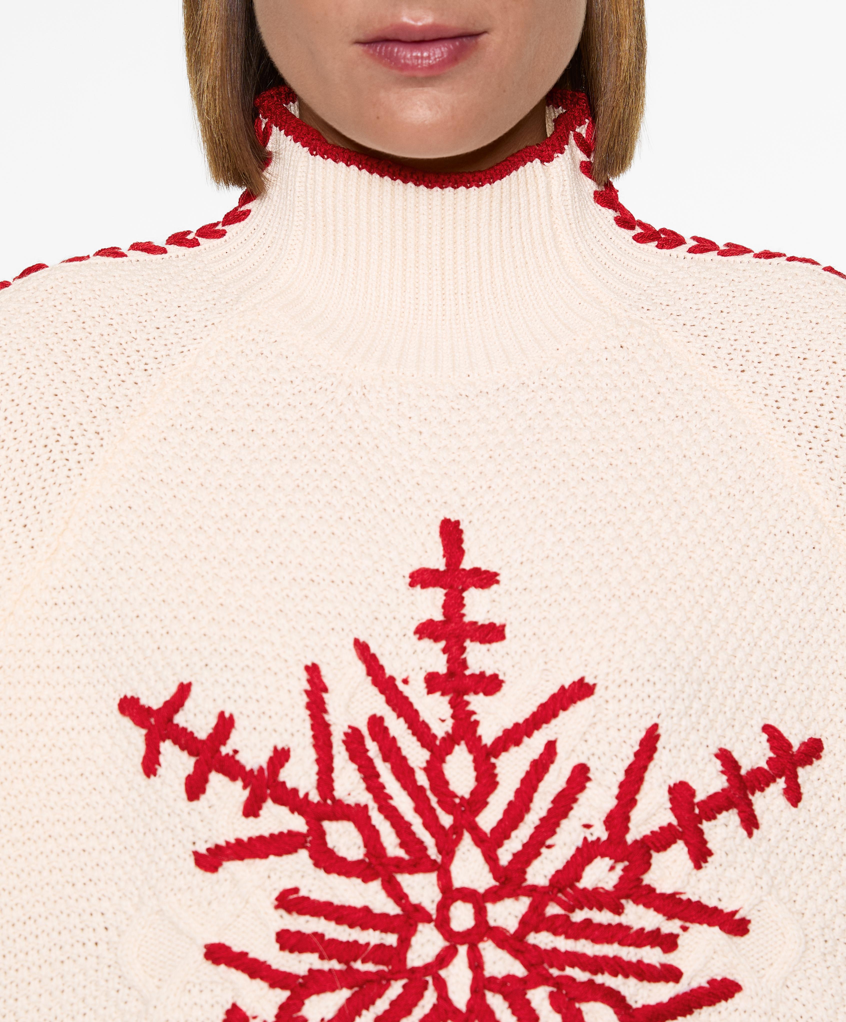 Jacquard knit snowflake jumper