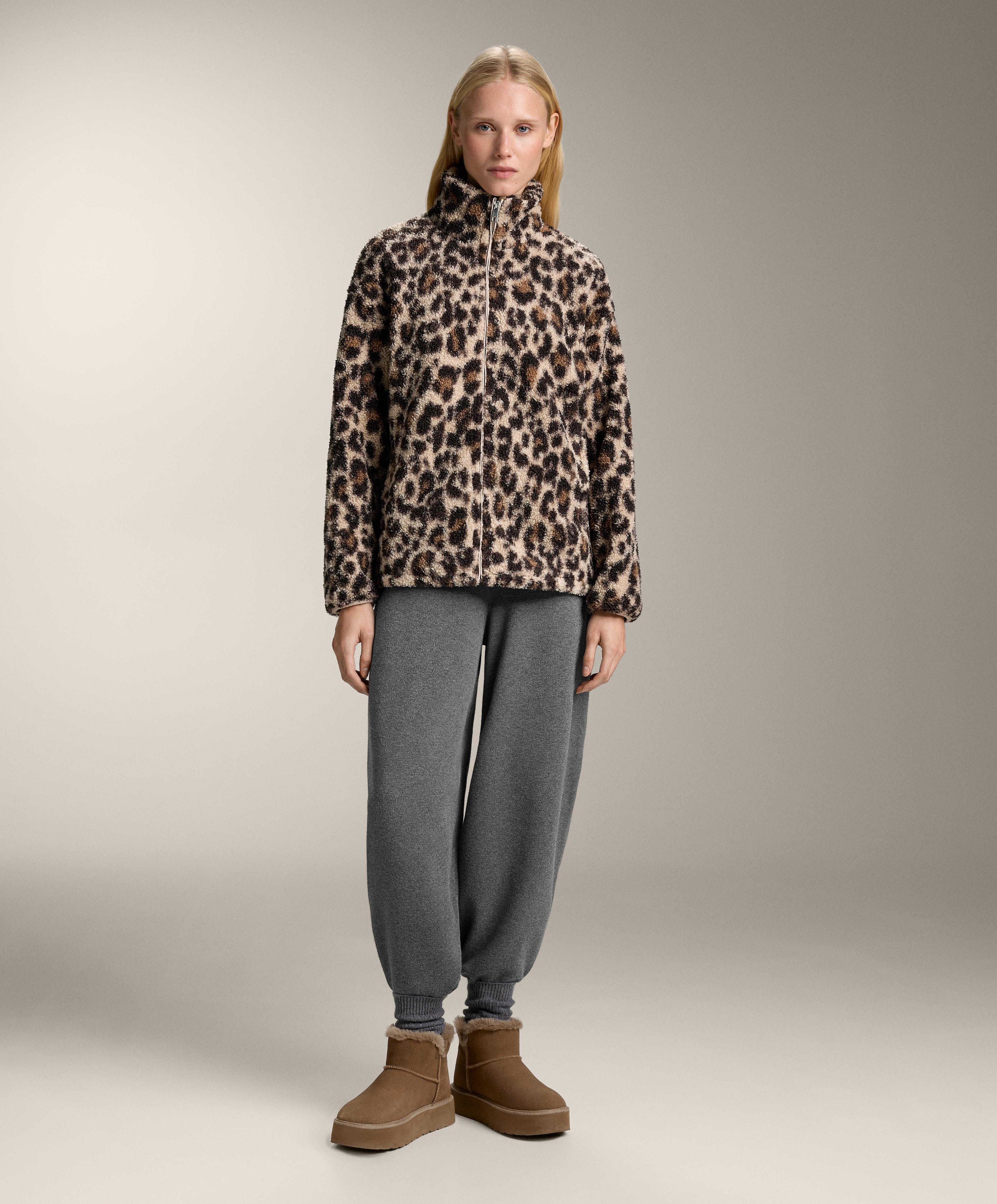 Faux-shearling animal print jacket | OYSHO United States