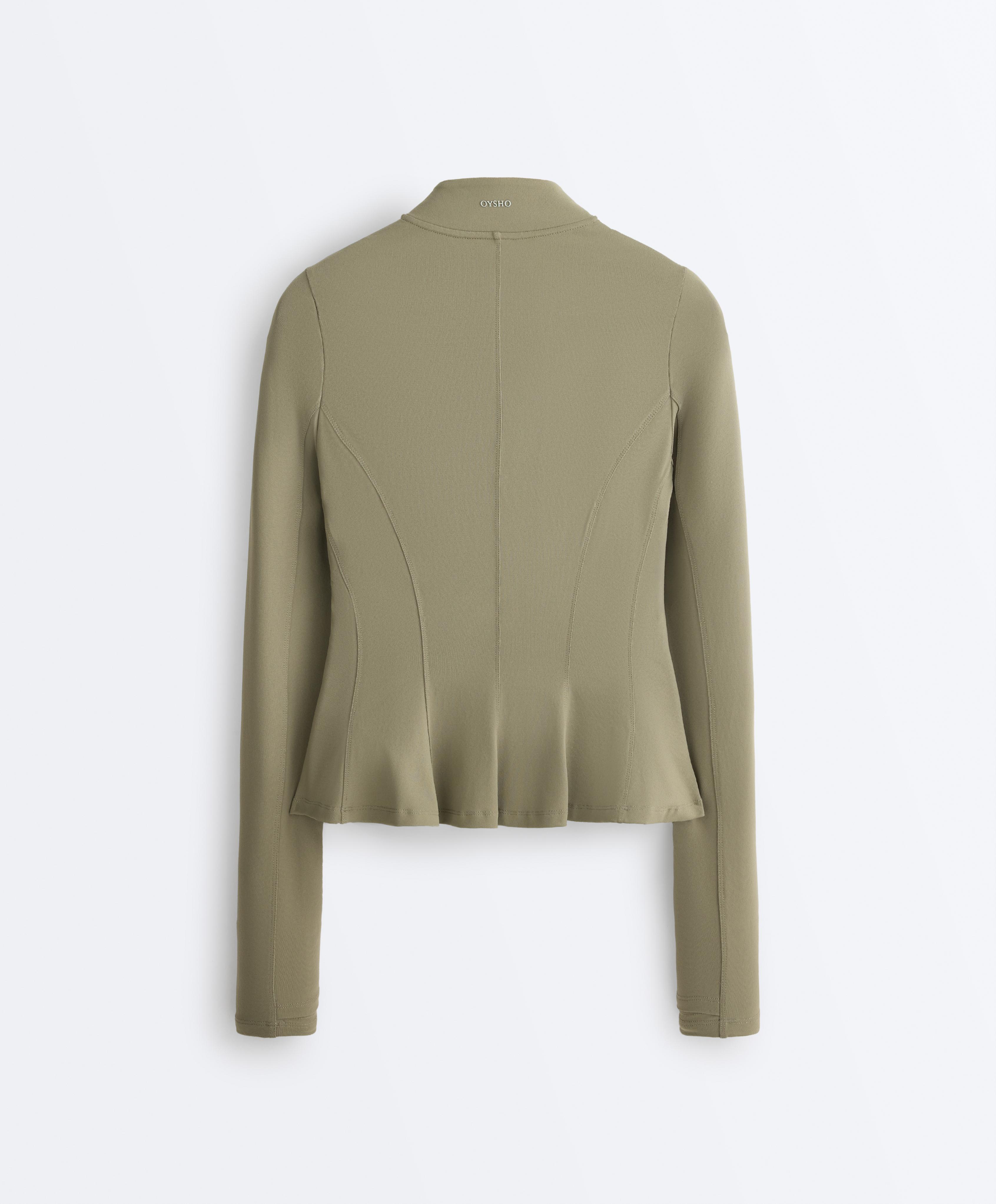 Evermove peplum technical jacket — WASHED KHAKI