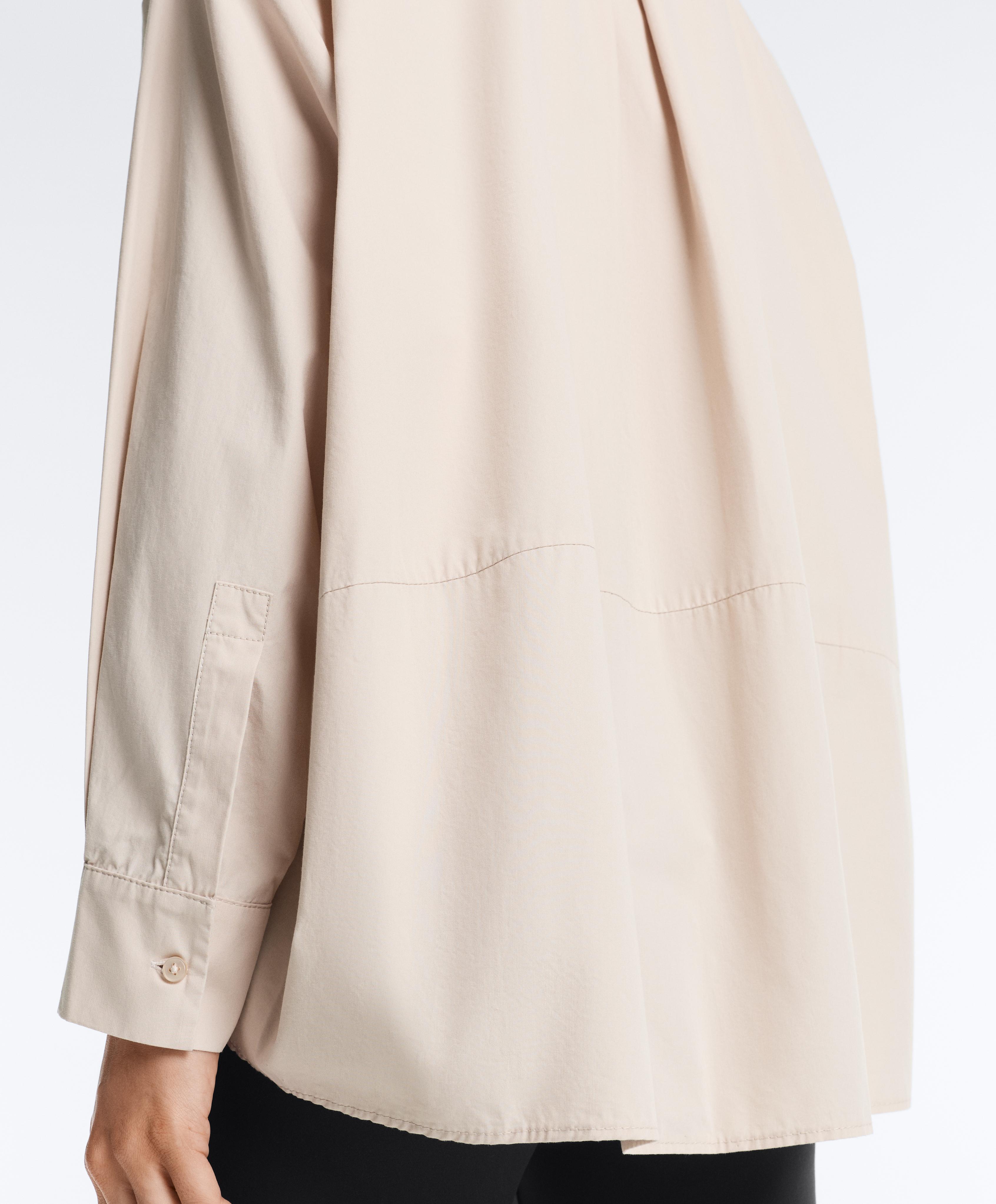 100% cotton stand-up collar shirt — PALE MINK