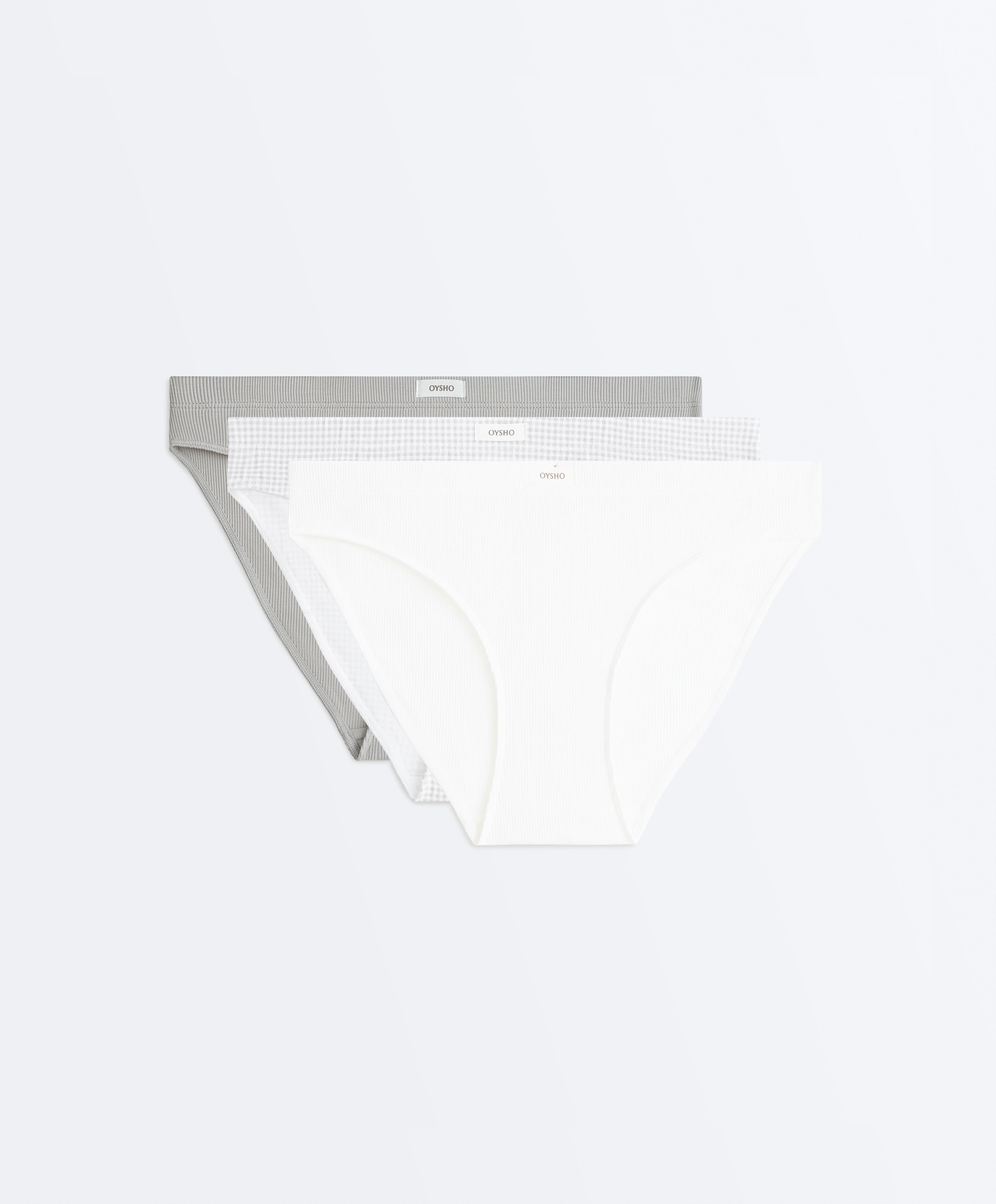 3 classic cotton briefs — PALE GREY