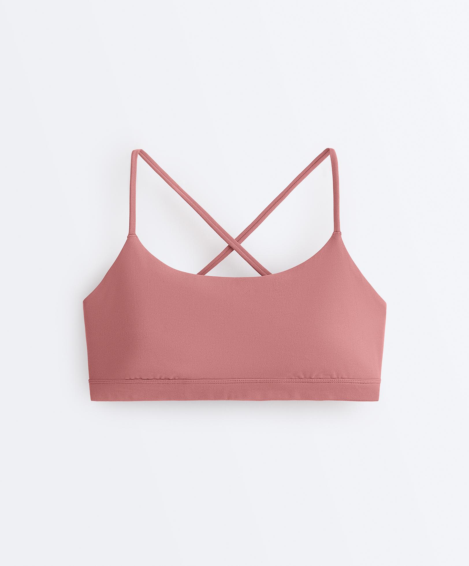 Low-support Comfortlux sports bra with straps — PALE PINK