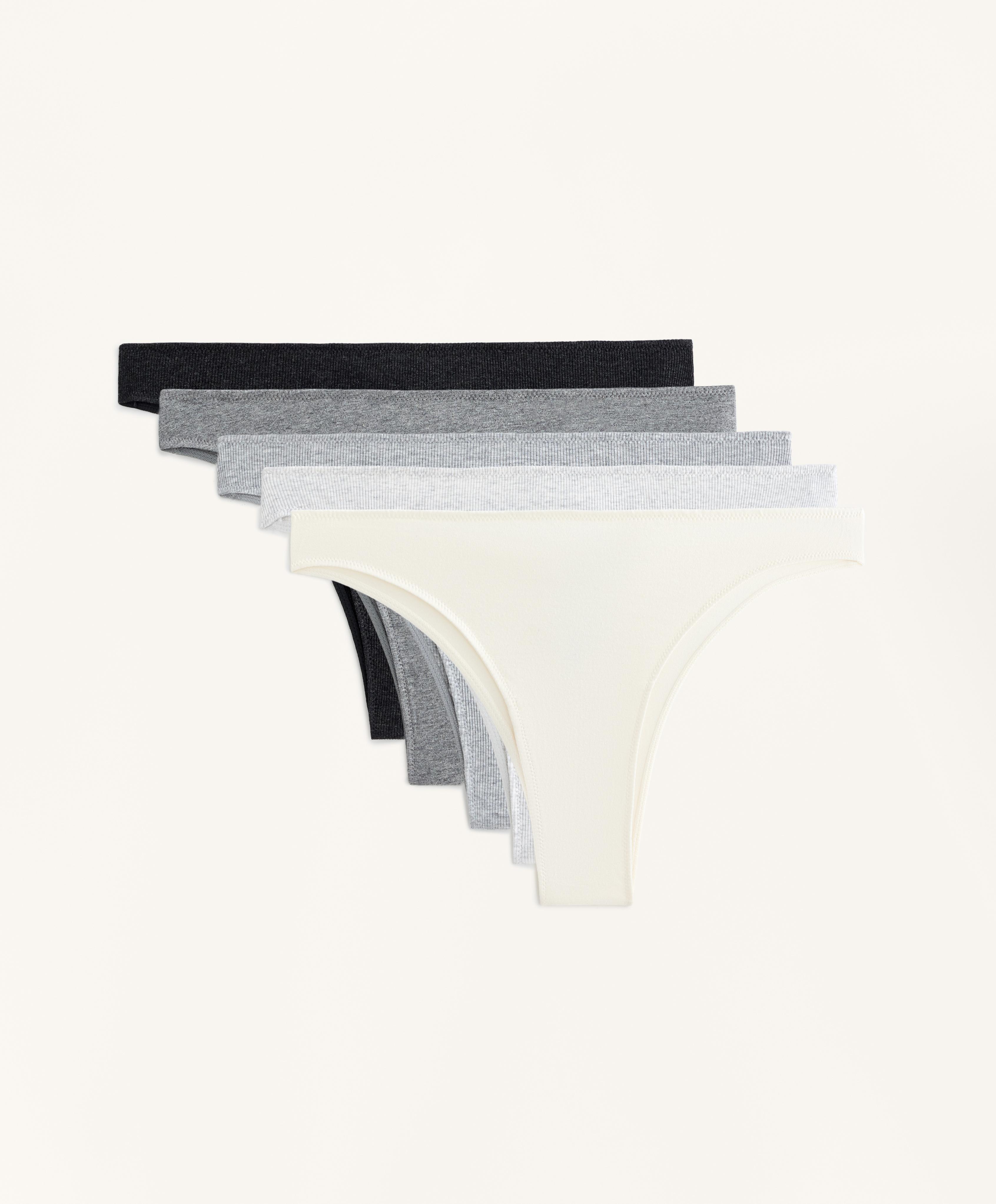 5 slips brésiliens rib en mélange de coton 5 slips brésiliens rib en mélange de coton
