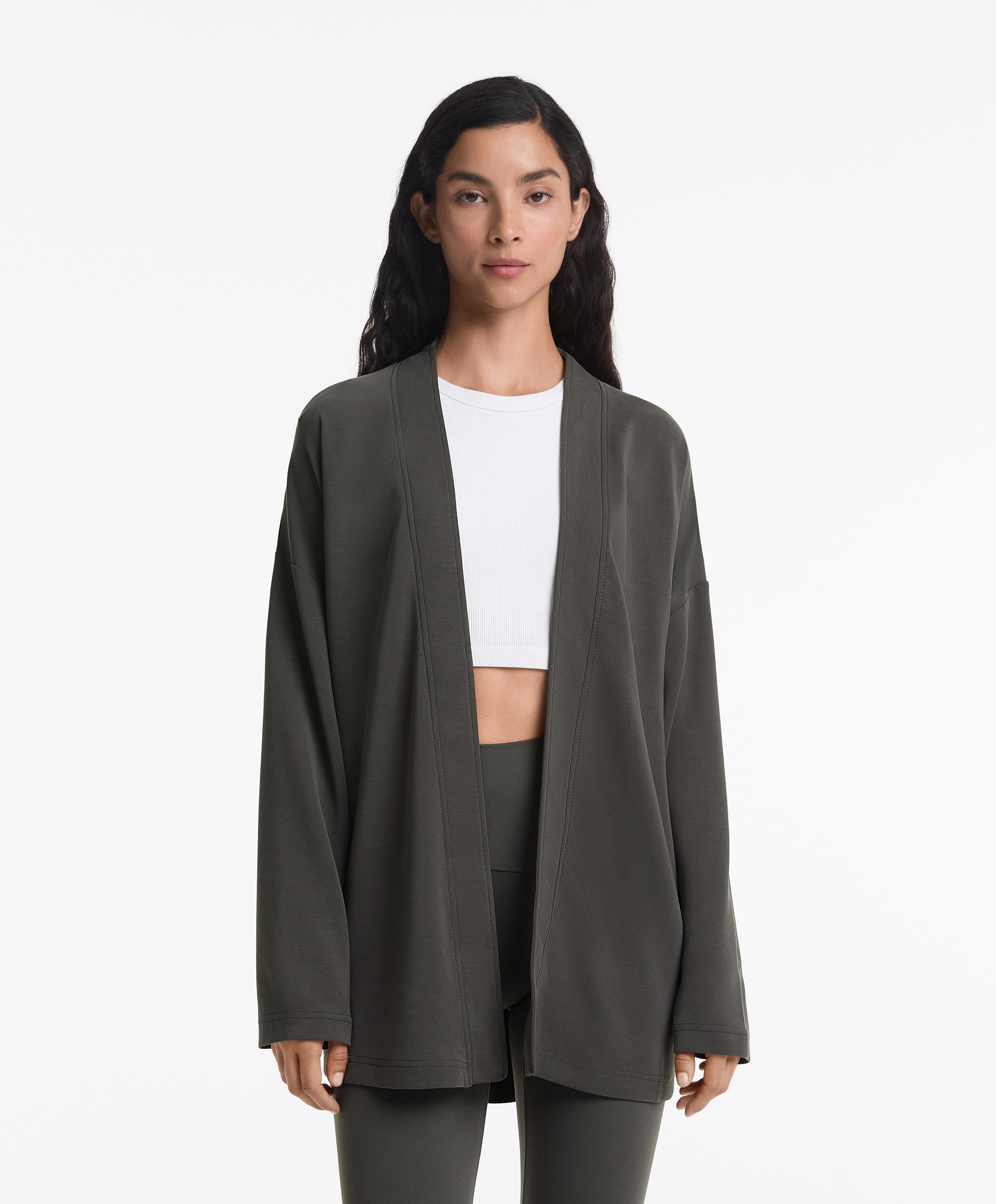 Long kimono jacket with soft-touch modal - Sale Long kimono jacket with soft-touch modal - Sale