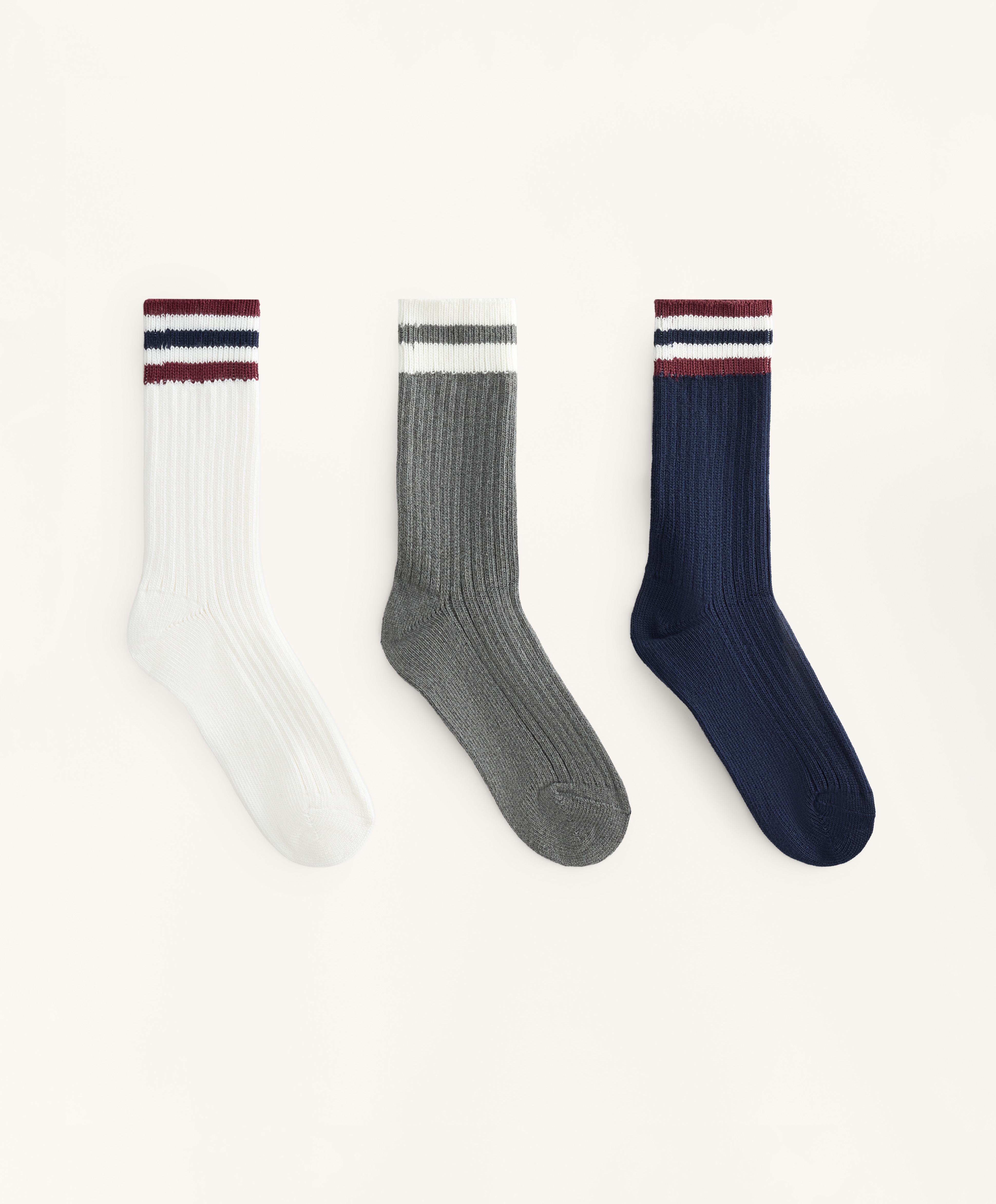 3 pairs of cotton blend classic socks — NAVY BLUE