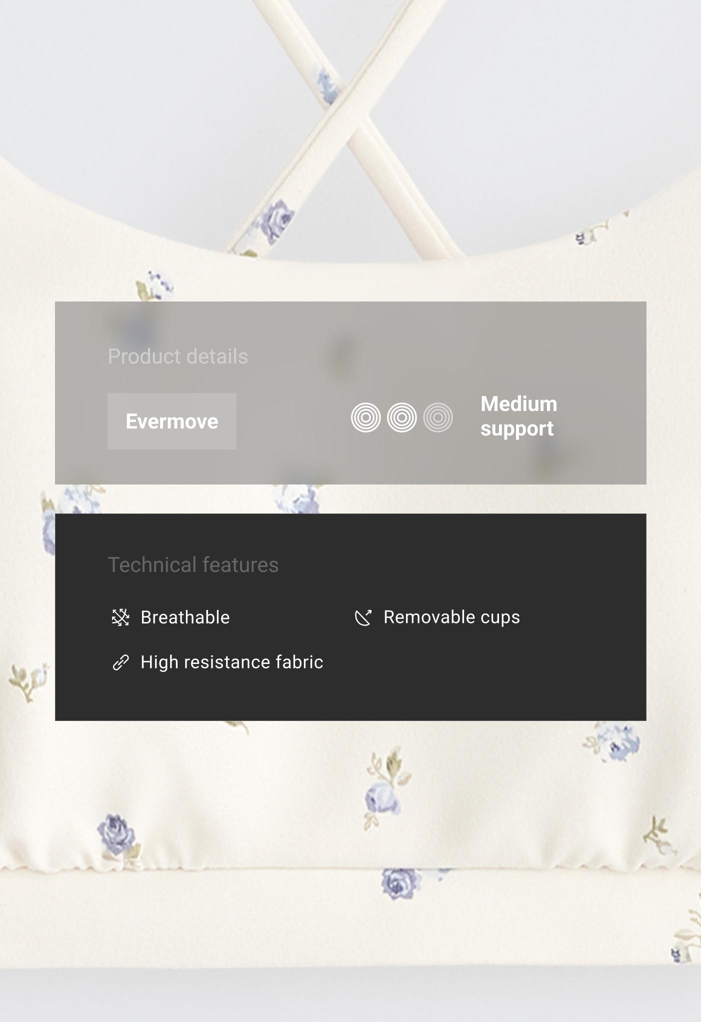حمالة صدر رياضية Evermove خفيفة التثبيت بطبعة زهور