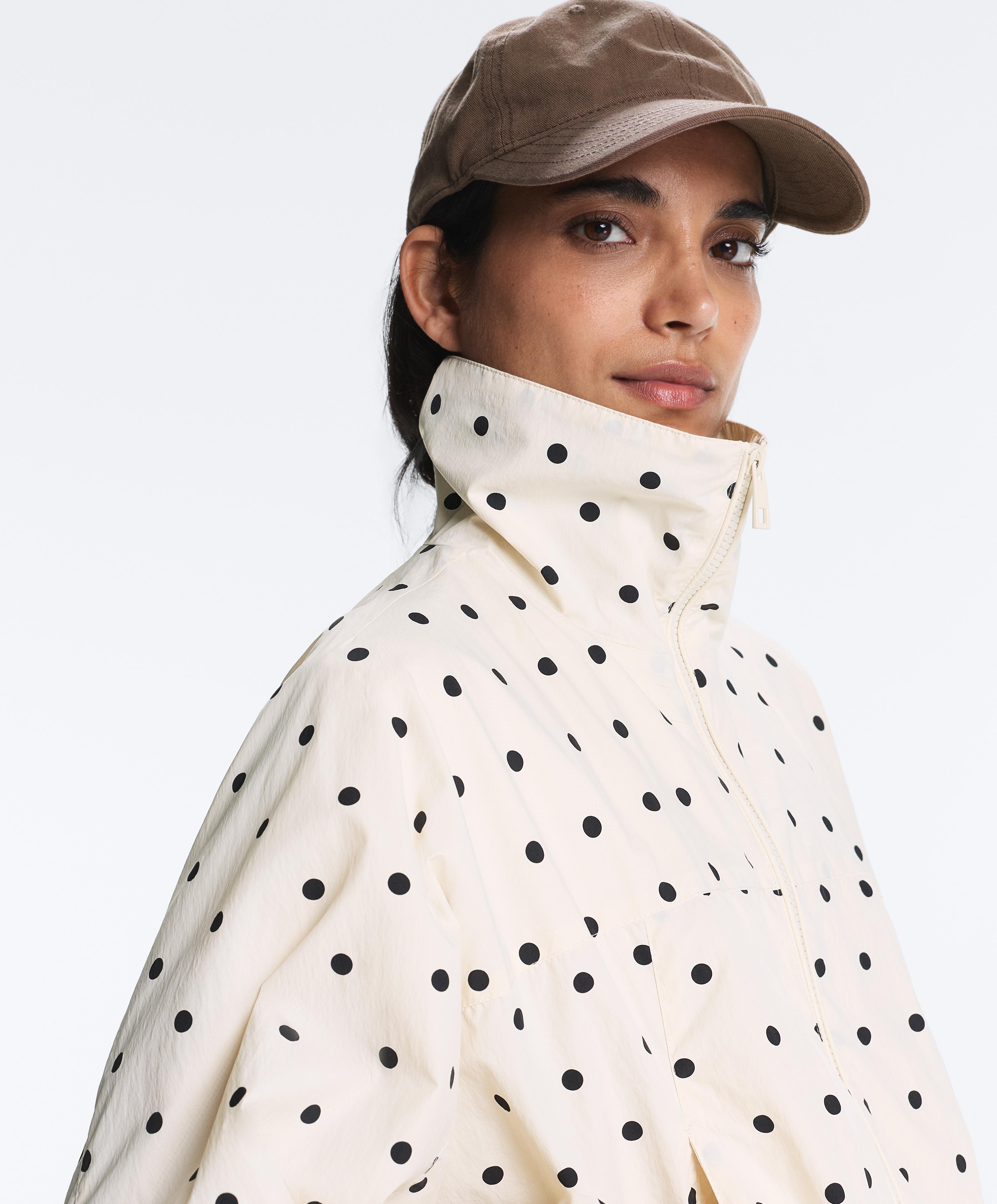 Polka dot water-repellent jacket — PALE ECRU