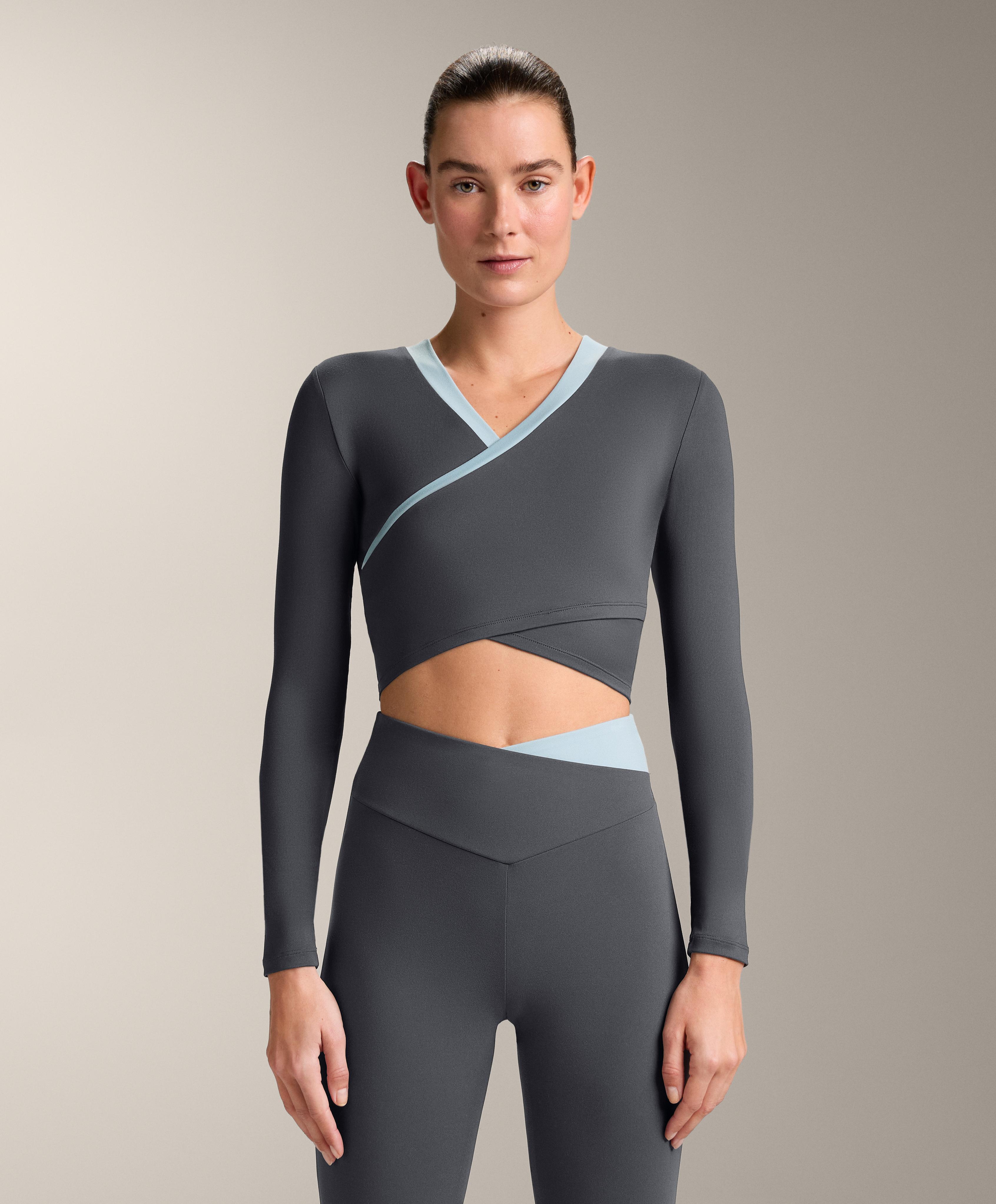 Long-sleeved Comfortlux contrast tank top — ASPHALT