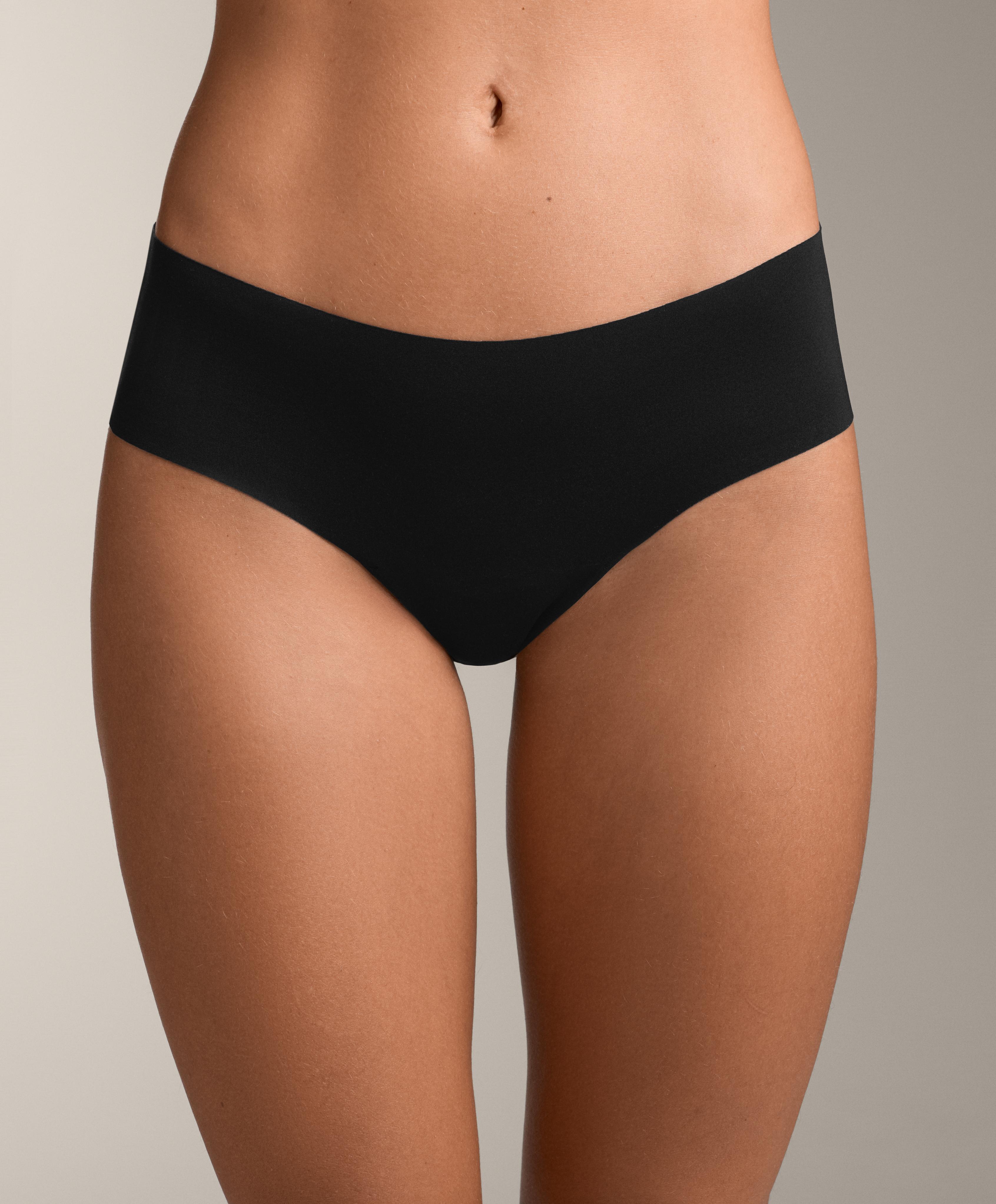 3 invisible polyamide blend classic briefs — BLACK