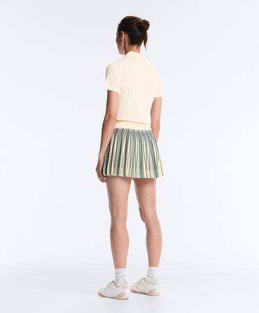 High rise seamless pleated skirt — PALE ECRU 9