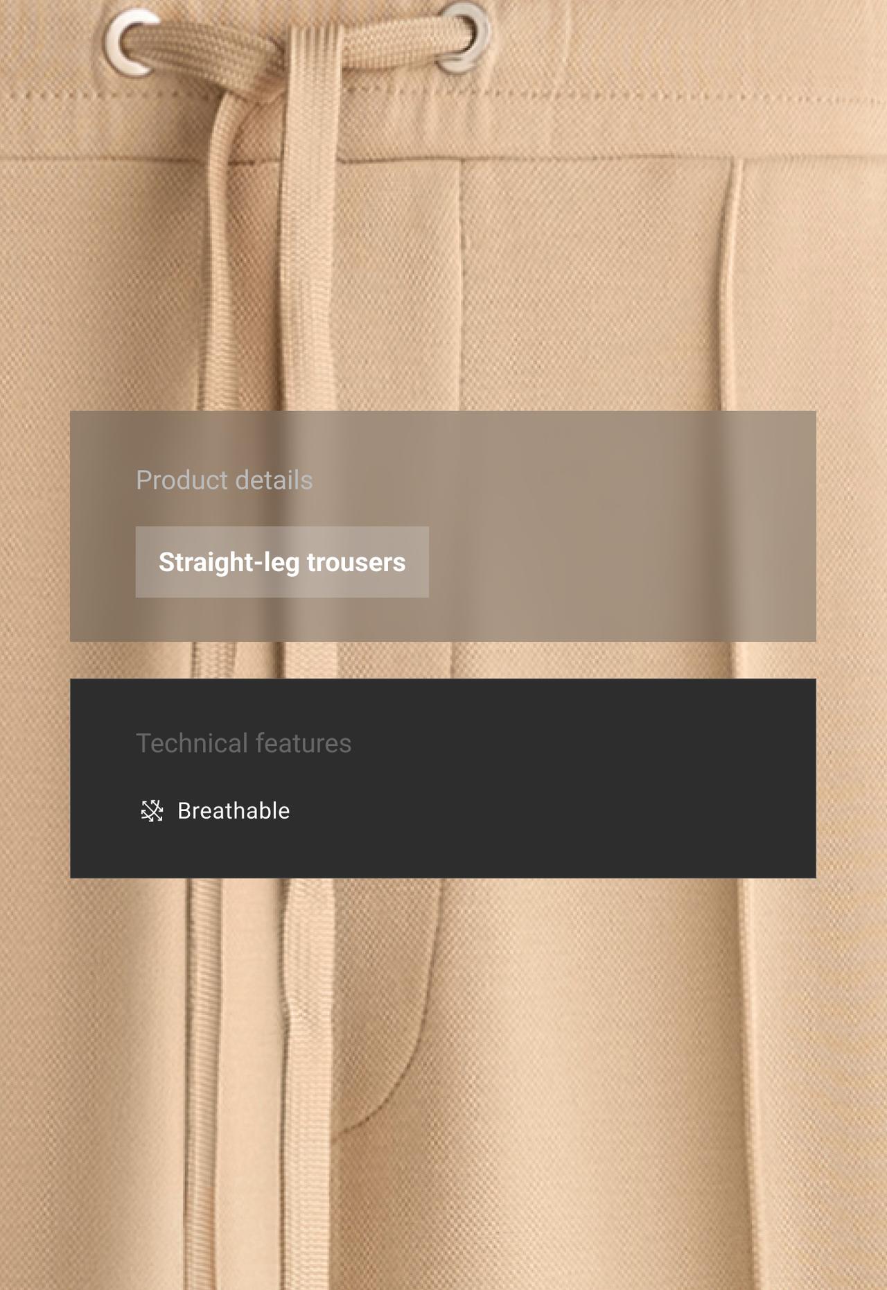 Cotton piqué straight-leg trousers — BEIGE