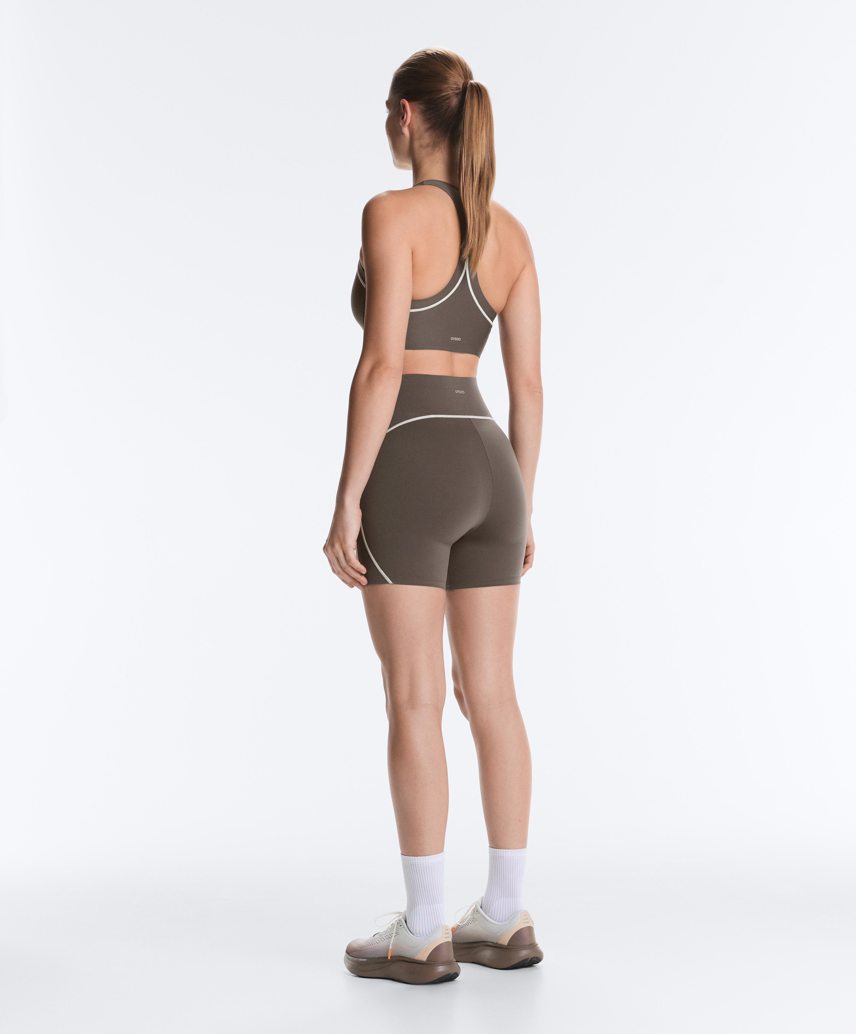 Perfect-adapt 15cm high-rise cycle leggings with seams — CHARCOAL GREY